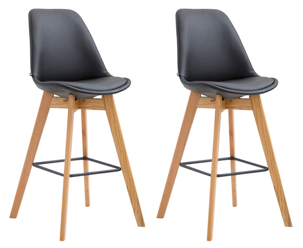 Lot de 2 tabourets de bar Metz en similicuir