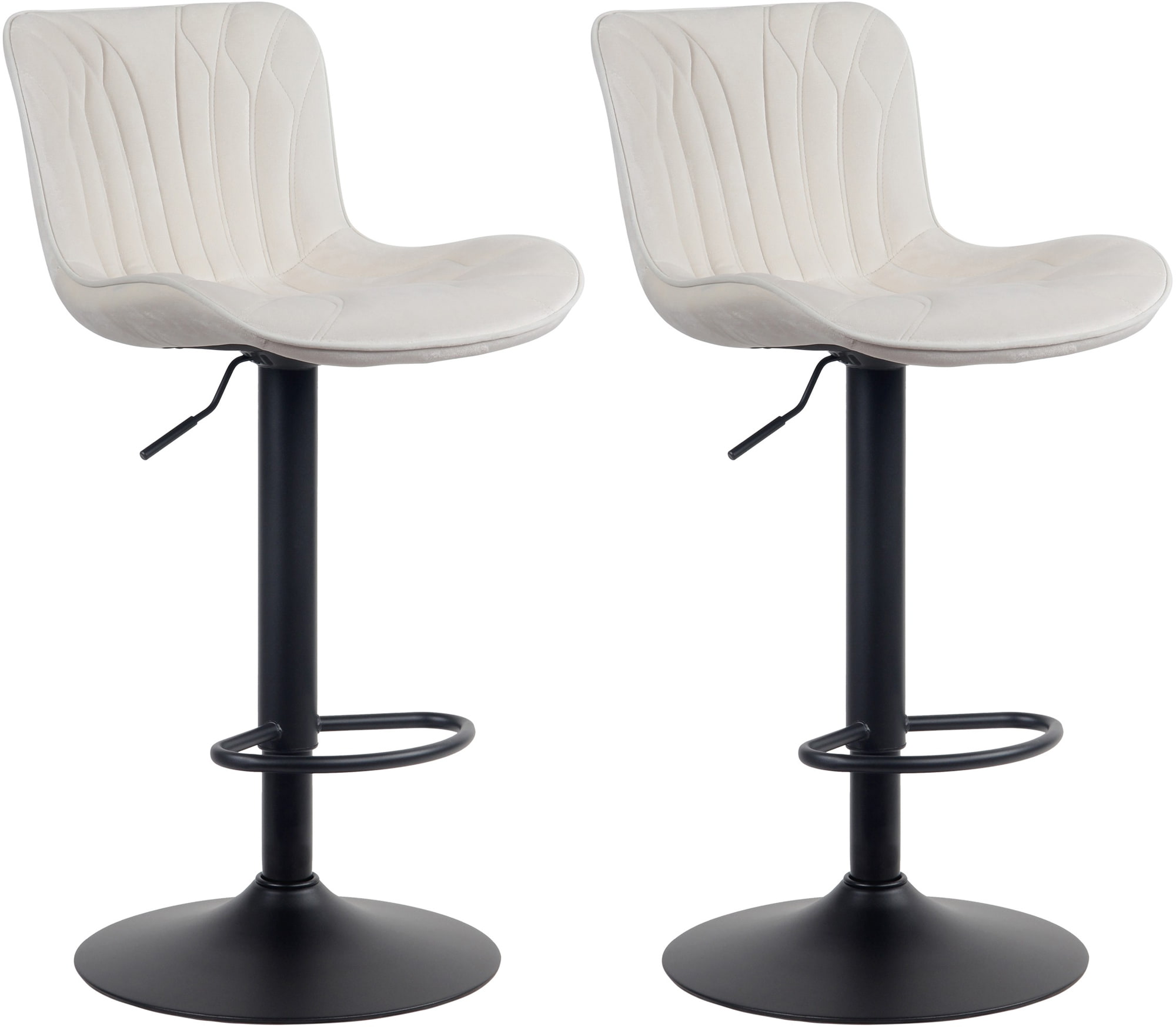 Lot de 2 Tabourets de bar Linus Pied en Métal réglable pivotant