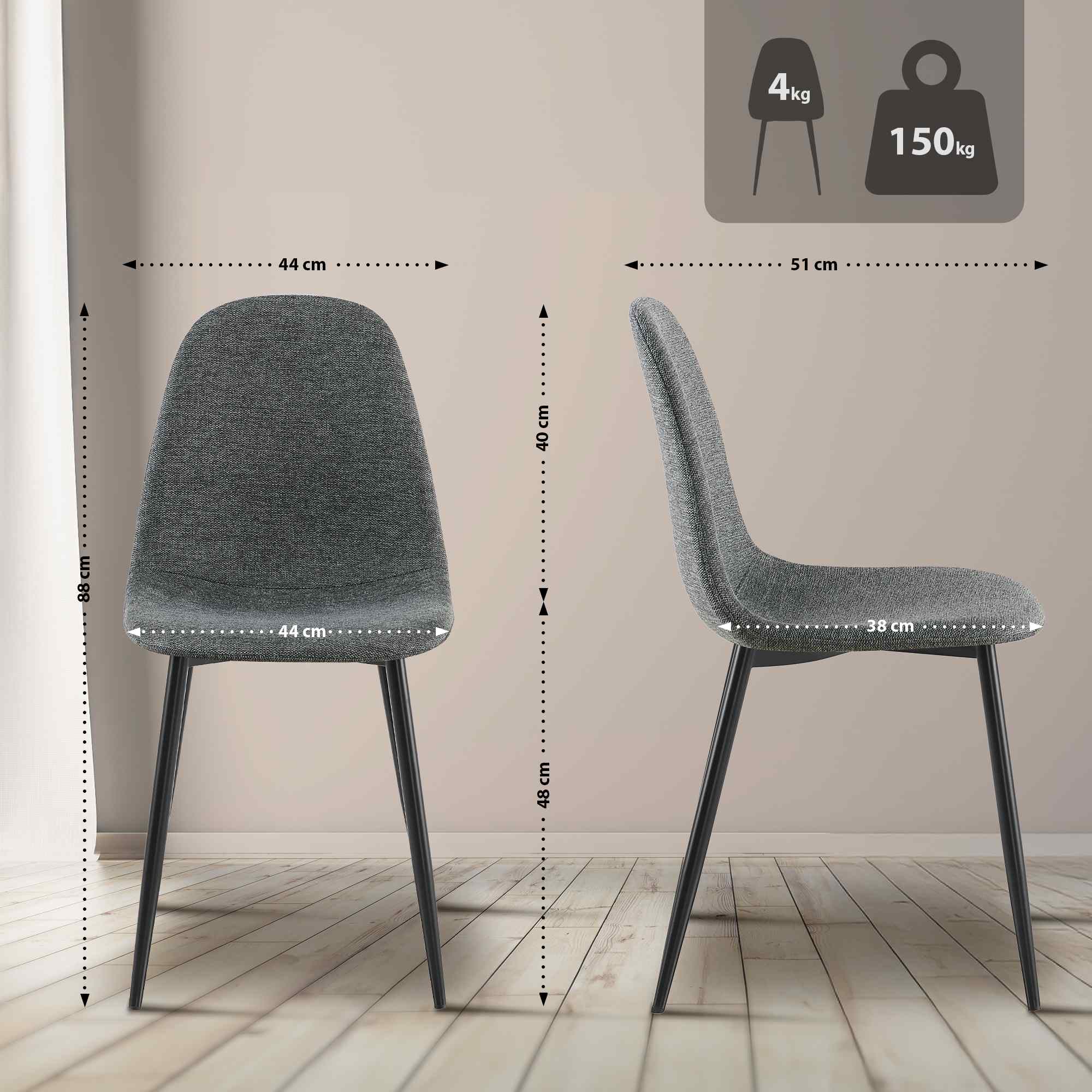 Set de 4 chaises de salle à manger Napier