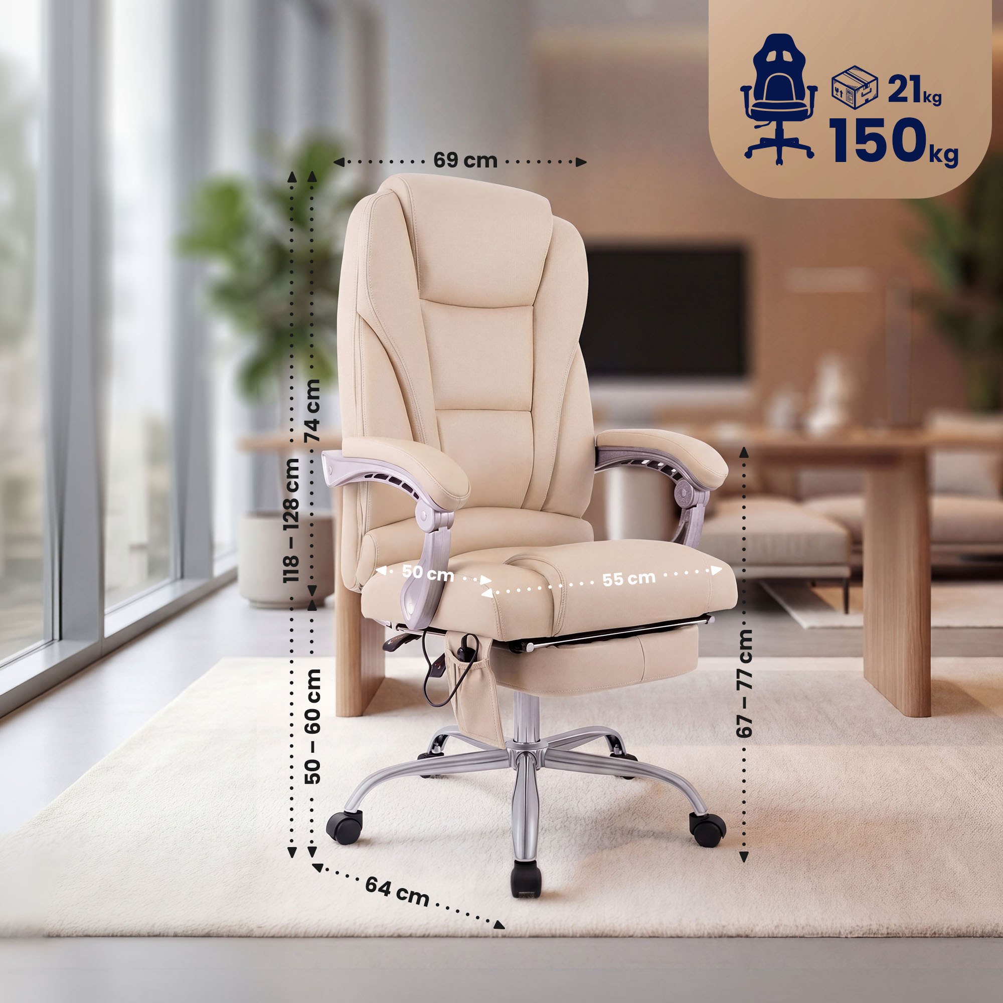 Chaise de bureau Pacific avec fonction massage