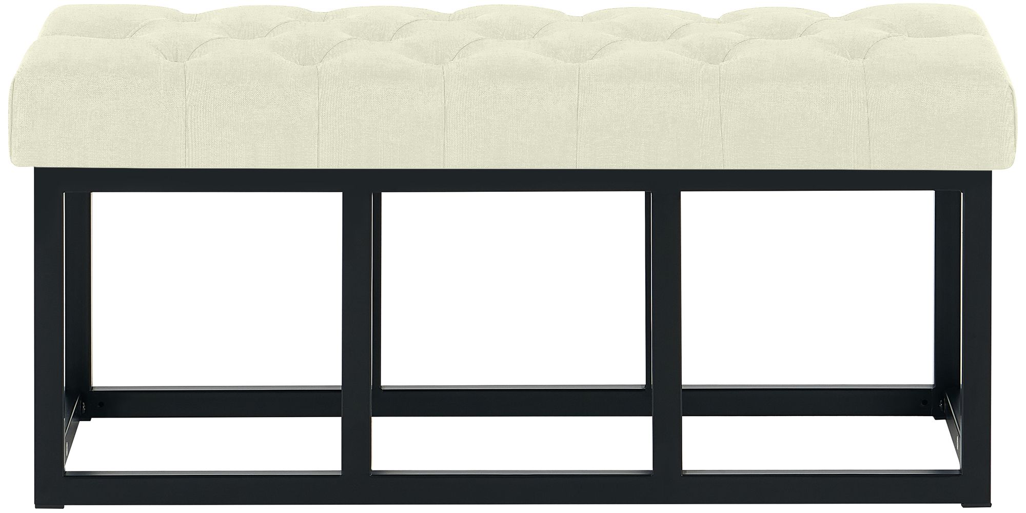 Banc Amun en tissu avec structure noire