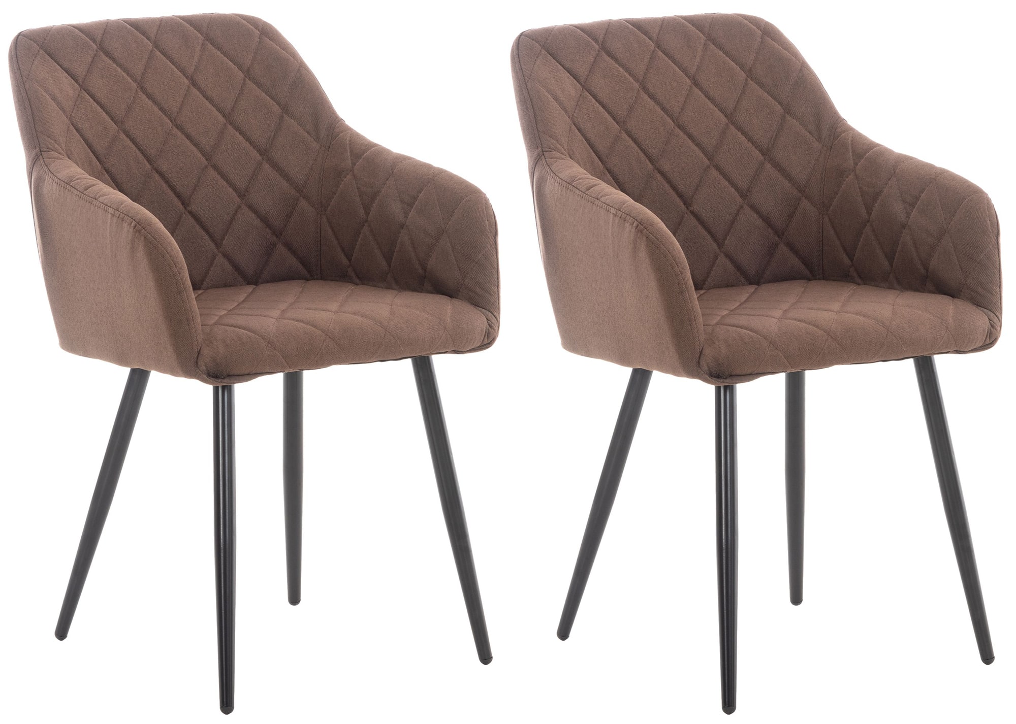 Lot de 2 chaises de salle à manger Shila avec Piètement en Métal noir