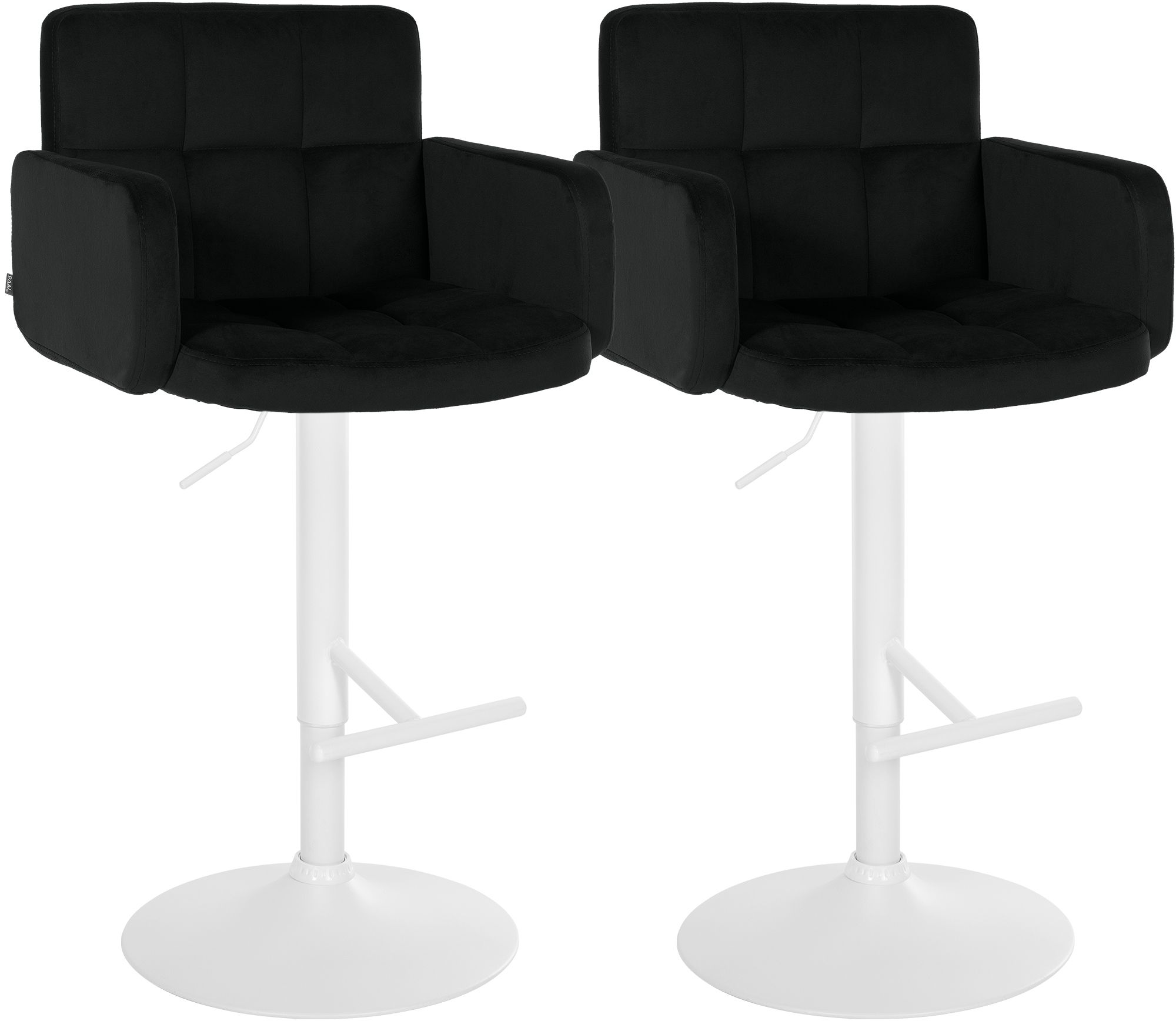 Lot de 2 tabourets de bar Los Angeles velours