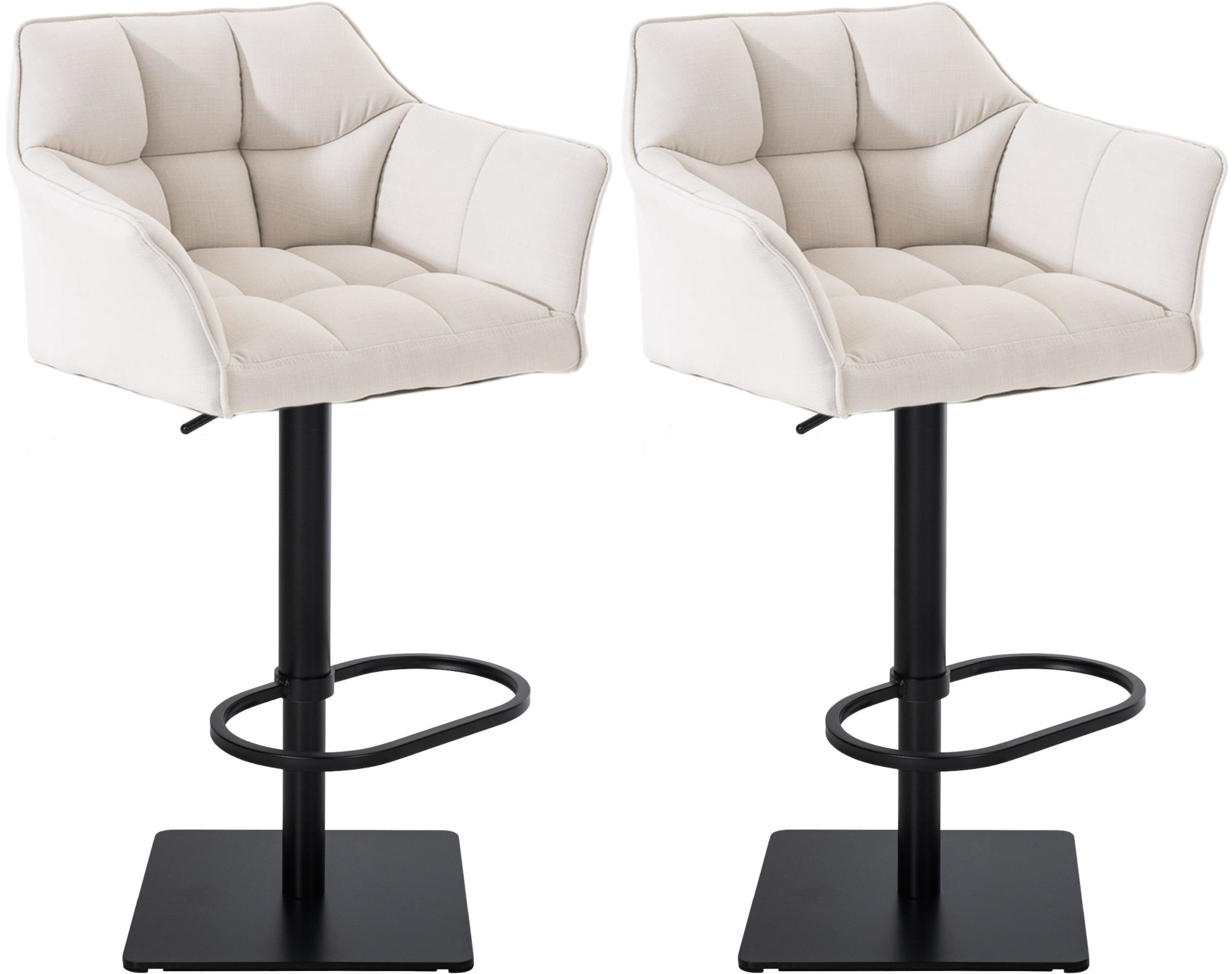 Lot de 2 tabourets de bar Damaso avec revetement en tissu