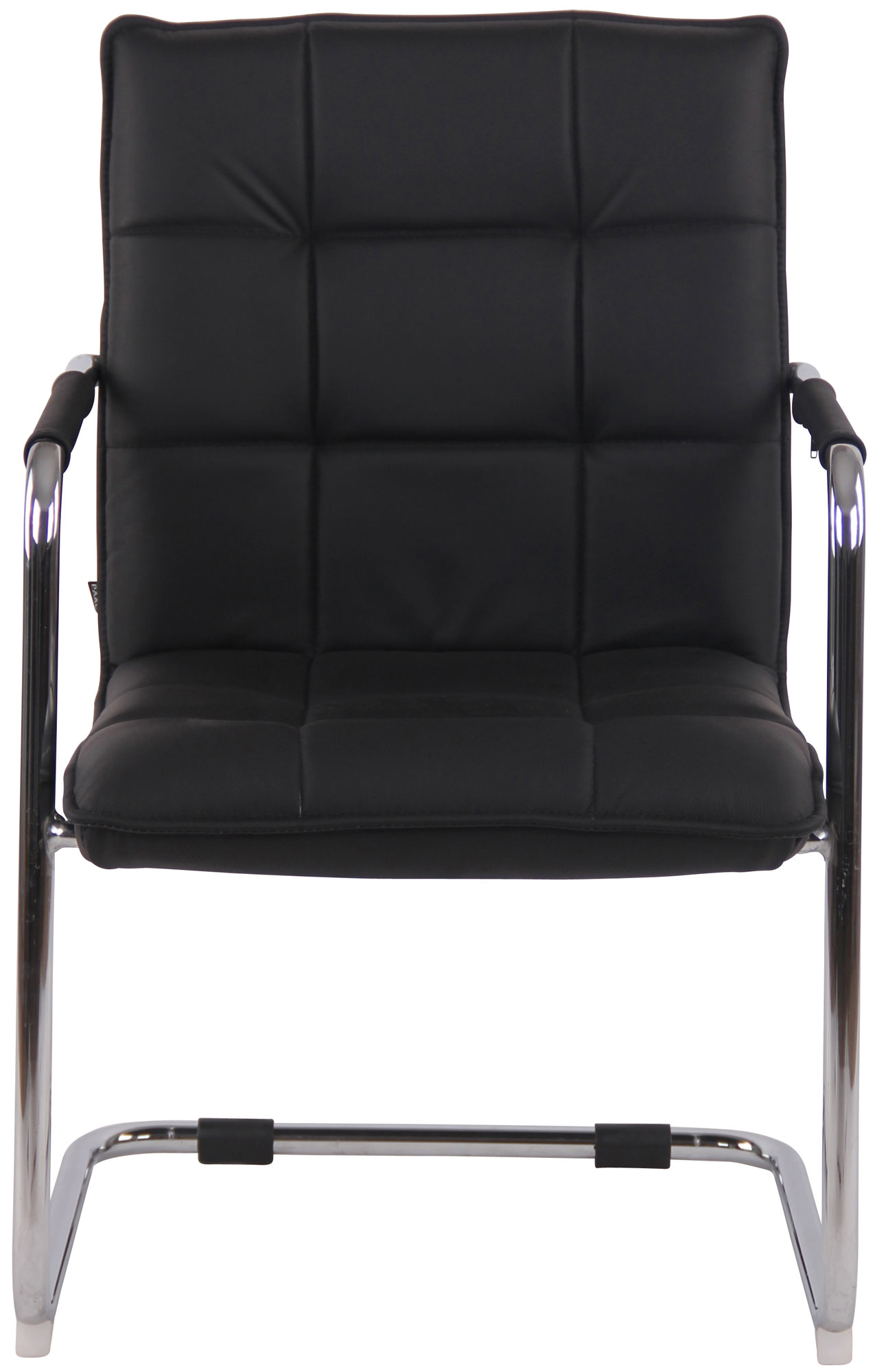Lot de 2 Chaises Cantilever Gandia en Véritable Cuir et pieds en Métal