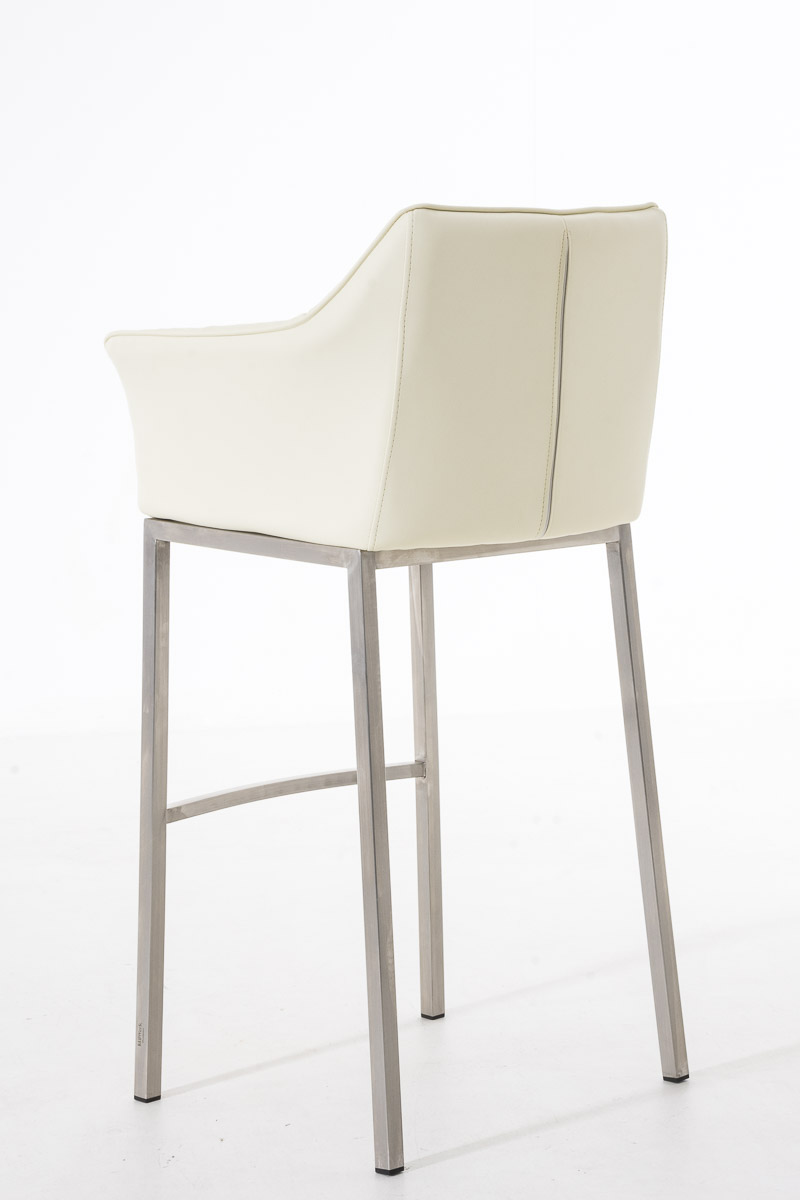 Tabouret de bar Damaso en similicuir avec piétement quatre pieds