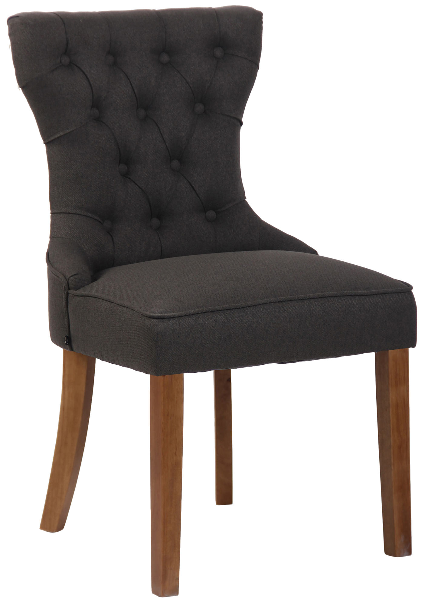 Chaise de salle à manger Franca en tissu avec pieds en bois de caoutchouc