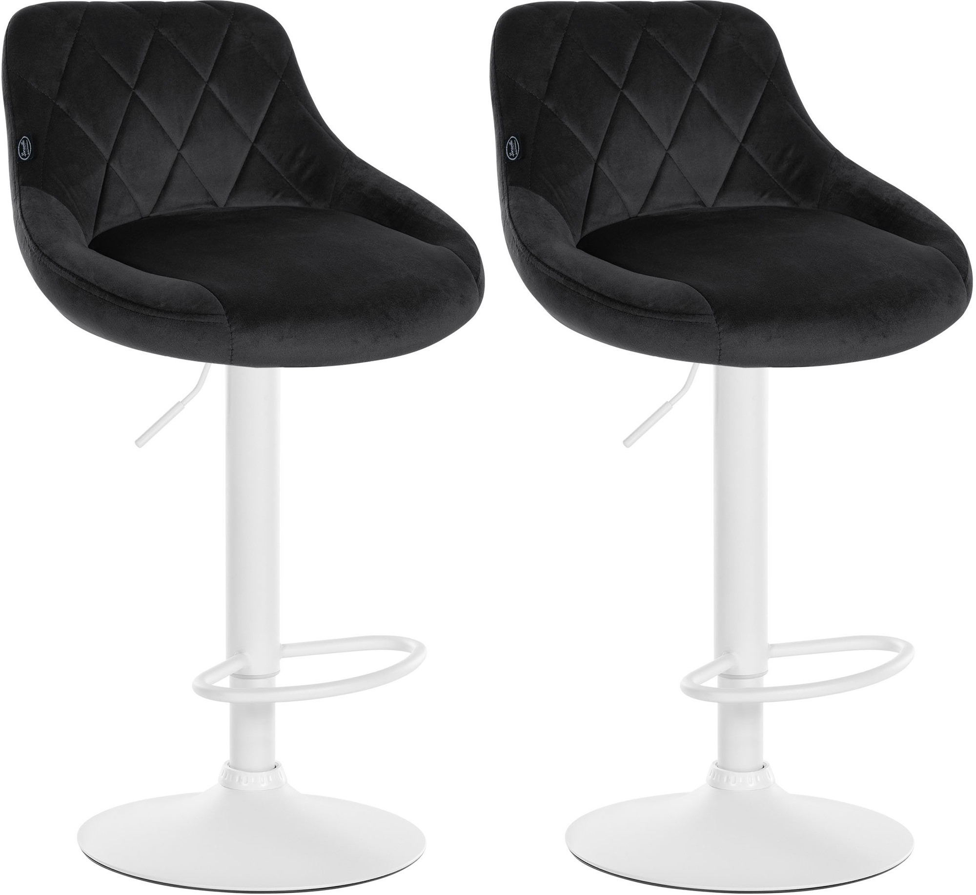 Lot de 2 tabourets de bar Lazio velours