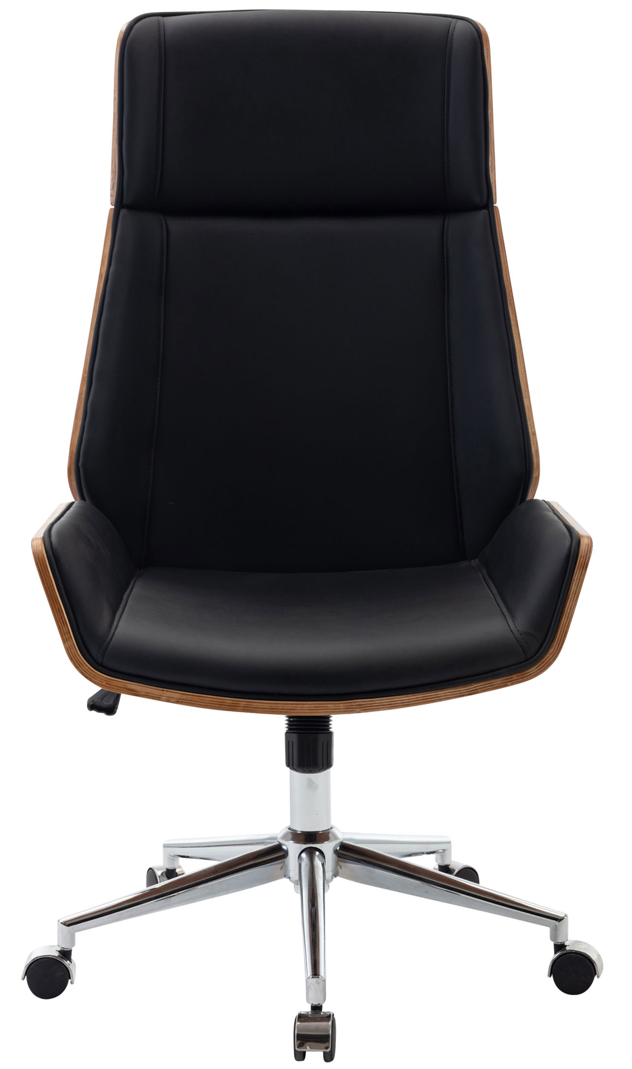 Fauteuil de bureau Breda en similicuir coque de siège en bois