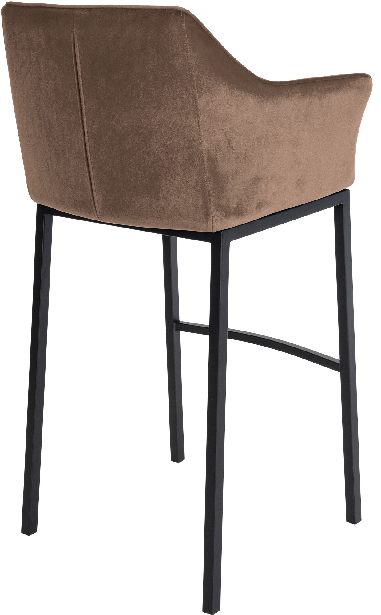 Lot de 2 tabourets de bar Damaso en velours avec piètement à quatre pieds