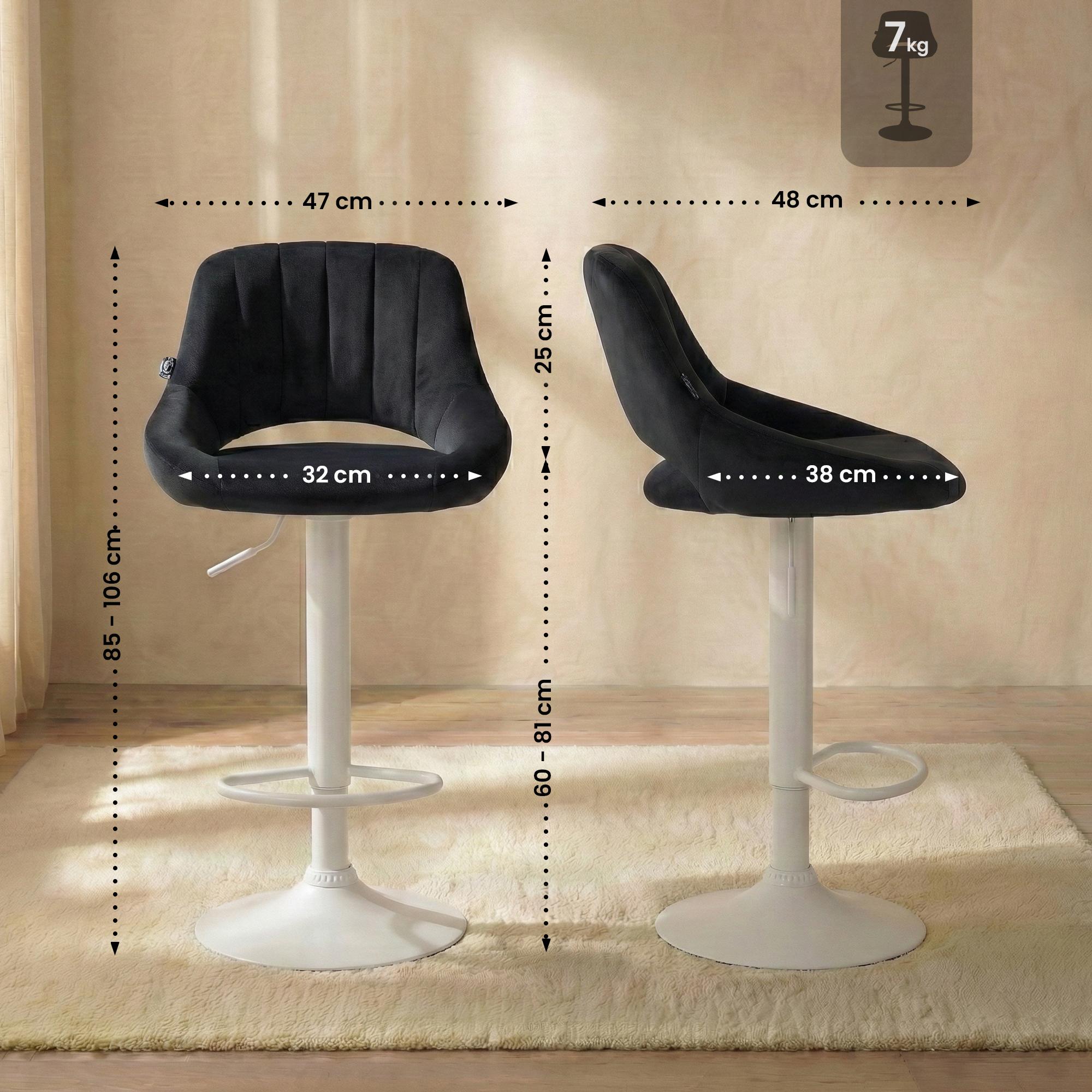 Tabouret de bar Milet en velours