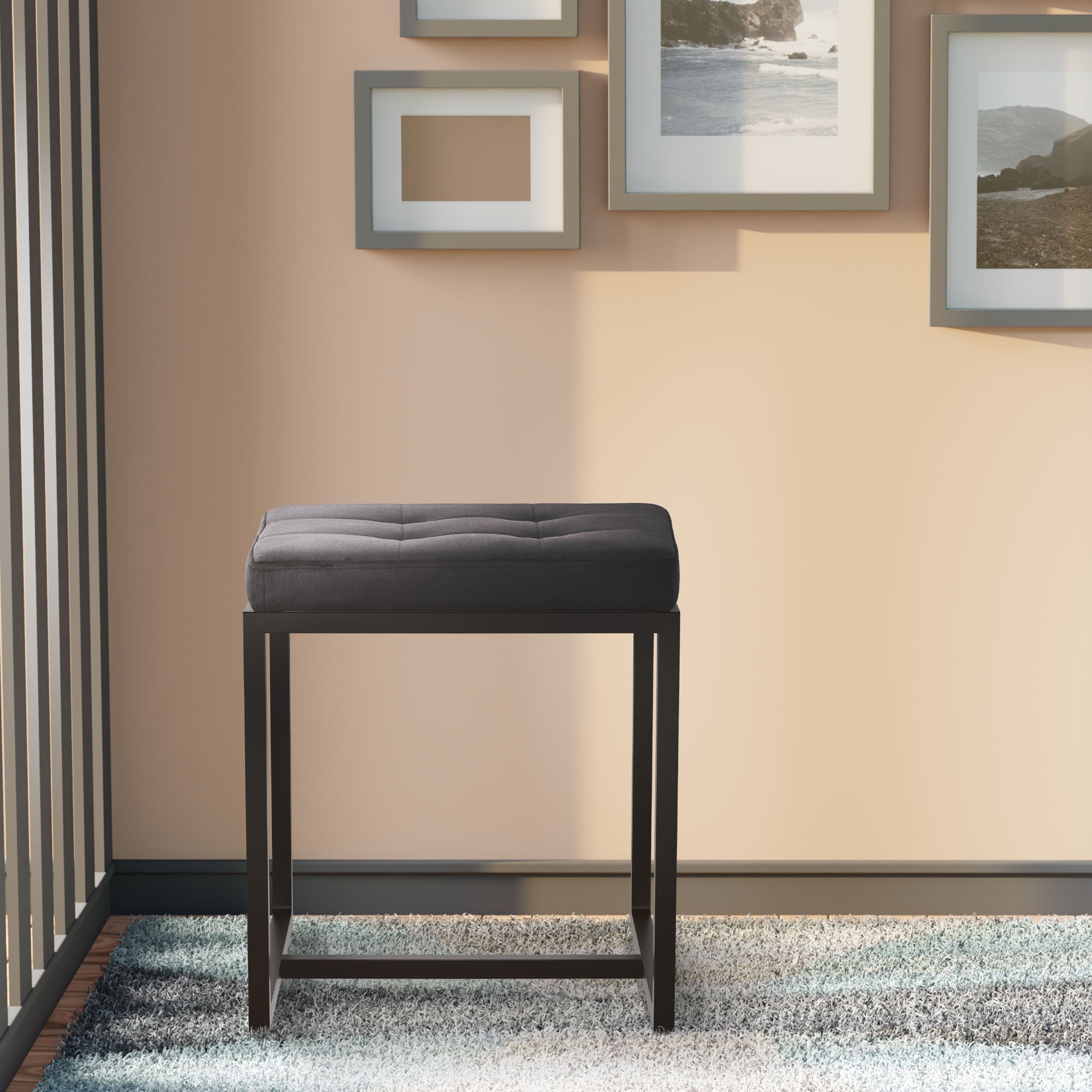 Pouf Barci avec structure noire