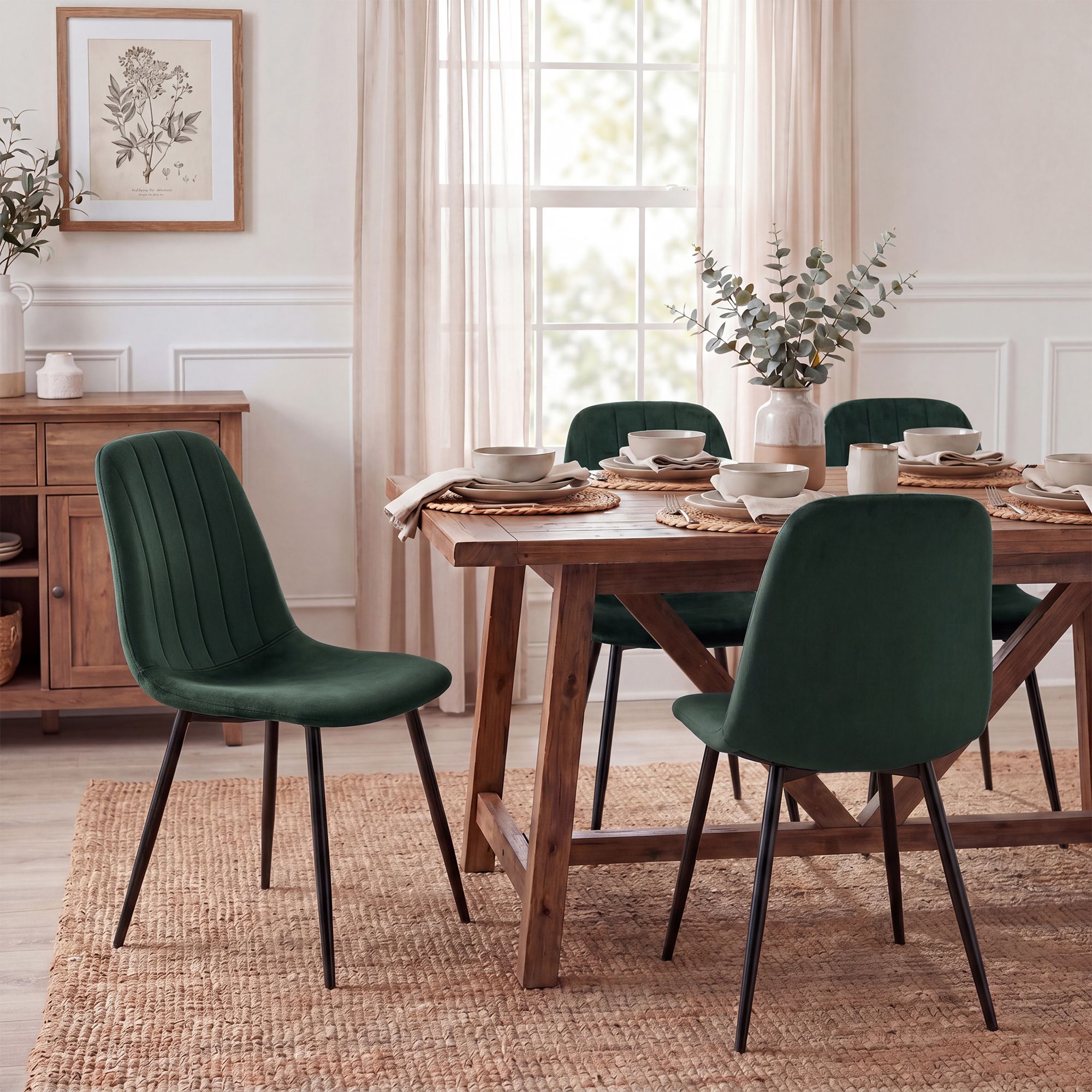 Chaise de salle a manger Baxter en velours