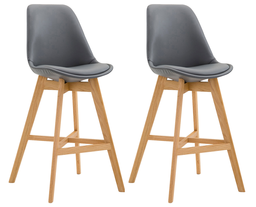 Lot de 2 tabourets de bar Cannes en similicuir