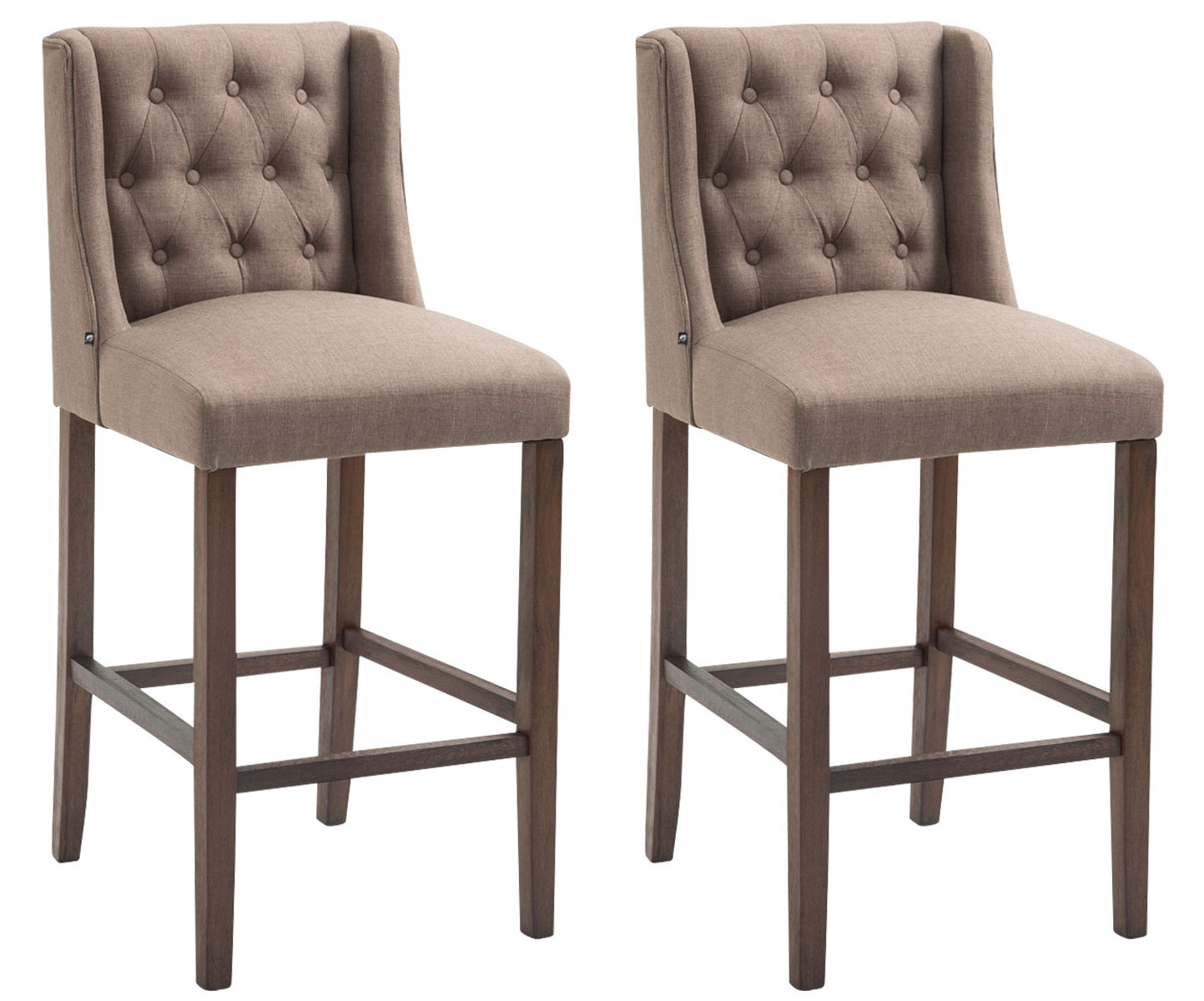 Lot de 2 Tabourets de bar Cassandra Tissu