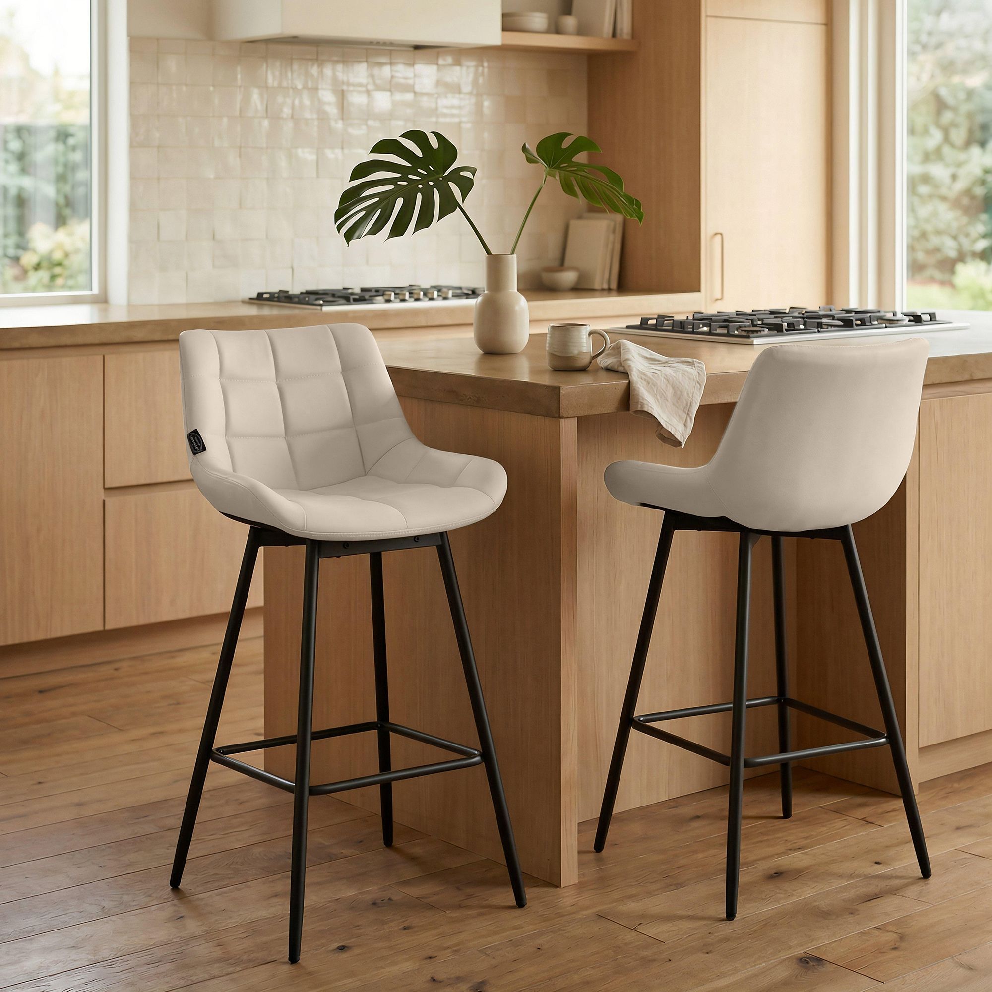 Lot de 4 tabourets de bar Weston pivotants