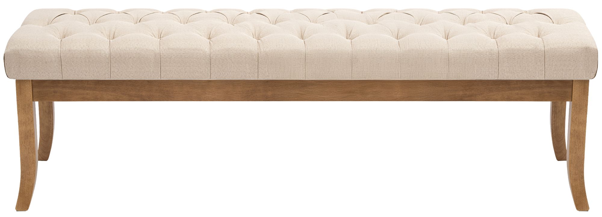 Banc Ramses tissu pieds antique clair