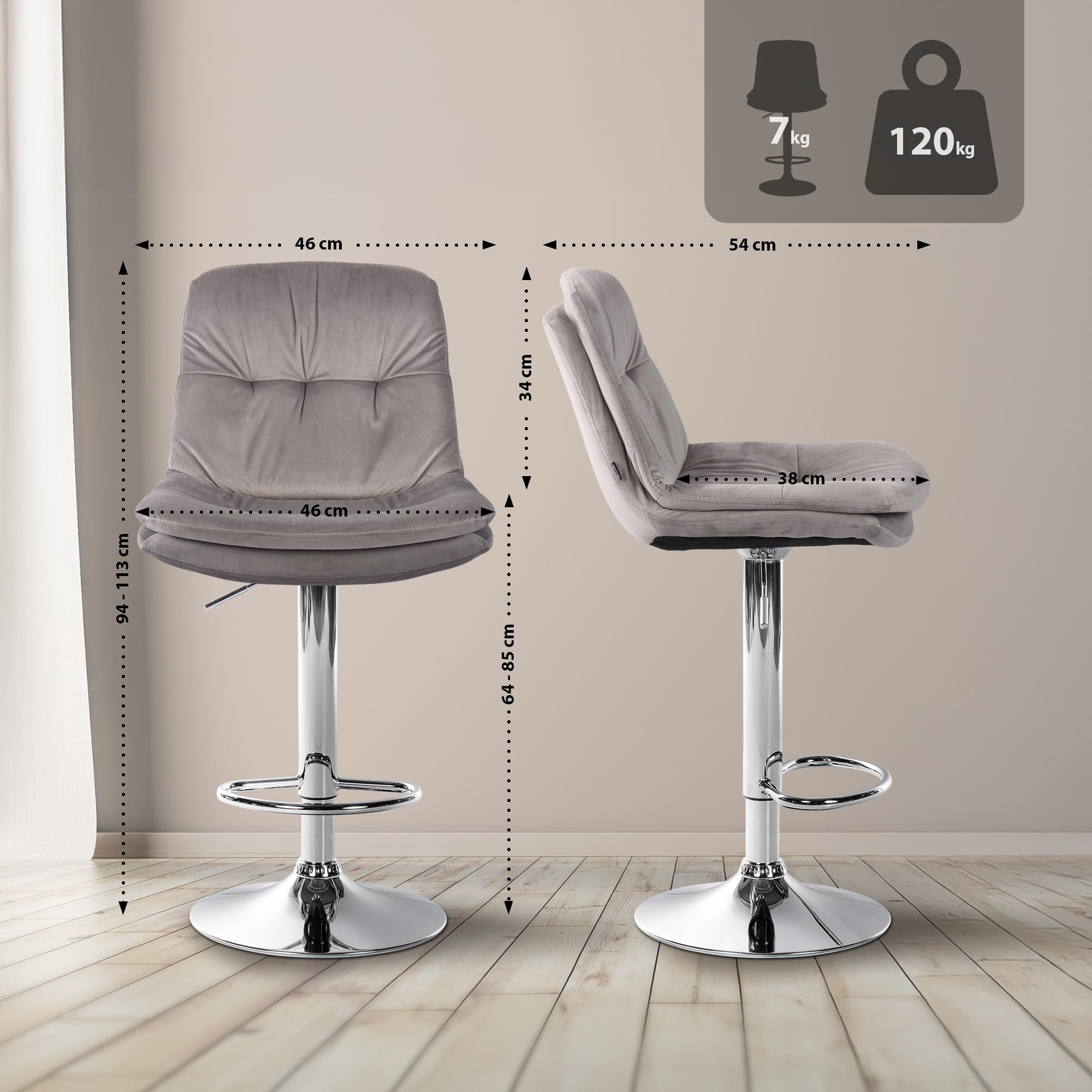 Tabouret de bar Laurel velours