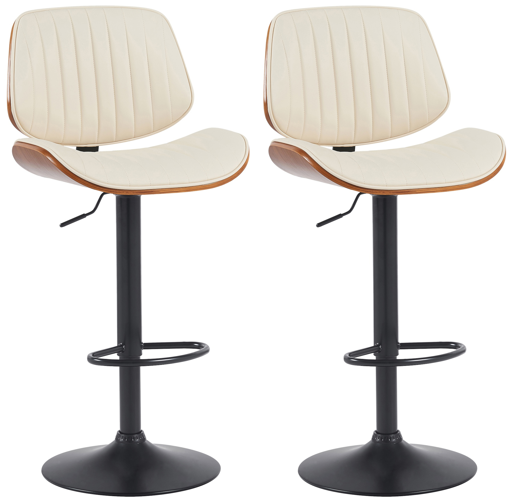 Lot de 2 tabourets de bar Clawson en similicuir