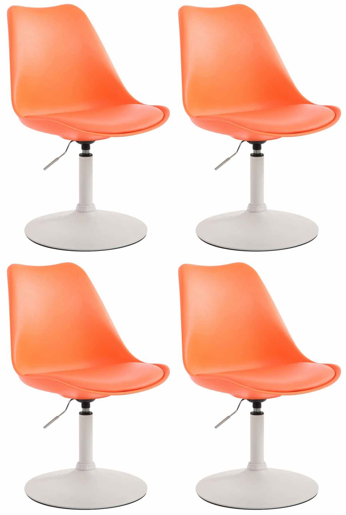 Lot de 4 Chaises de salle à manger Maverick en Plastique avec pied métal