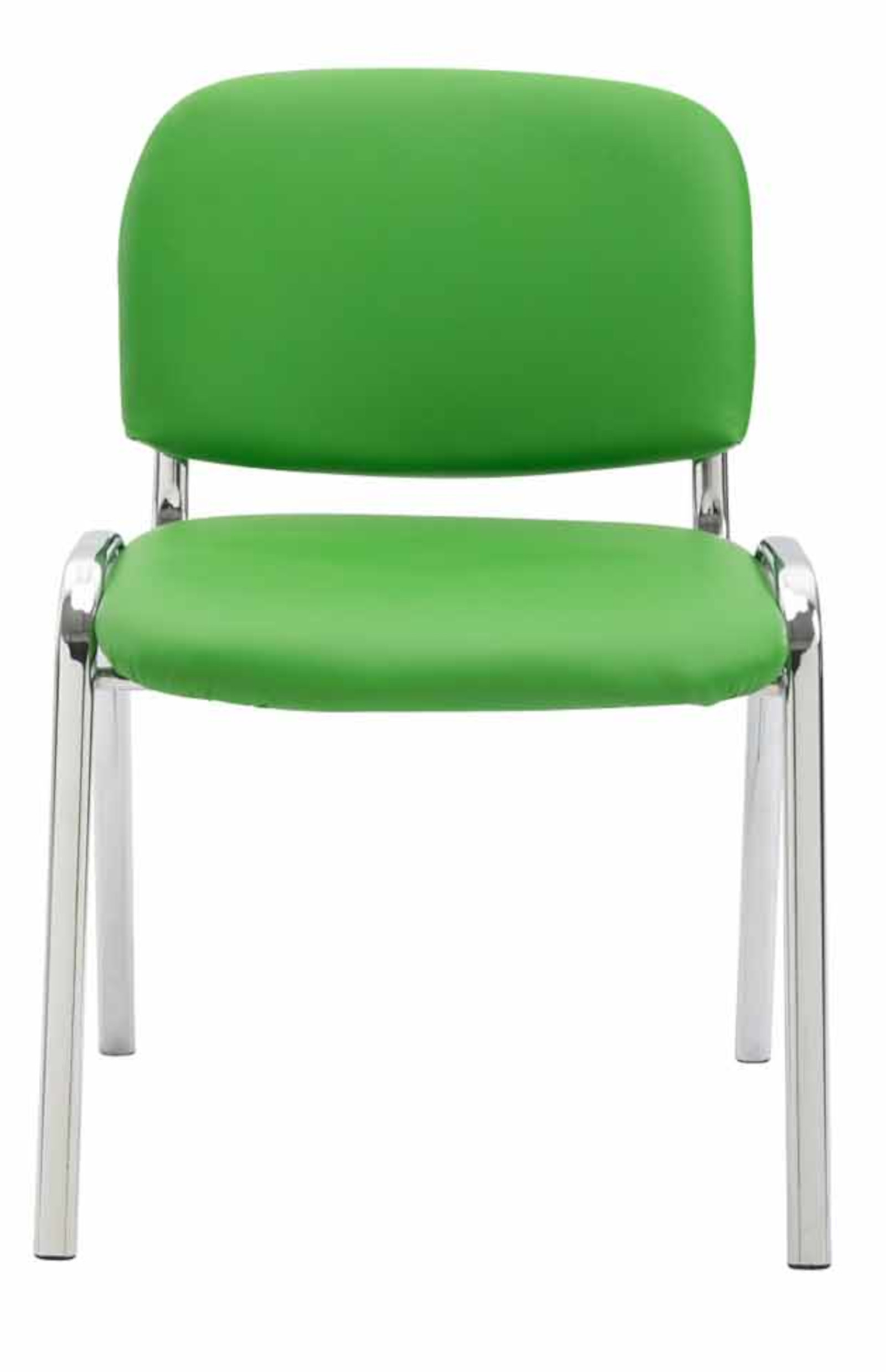 Lot de 4 Chaises de visiteur Ken en similicuir et pieds en métal chromé
