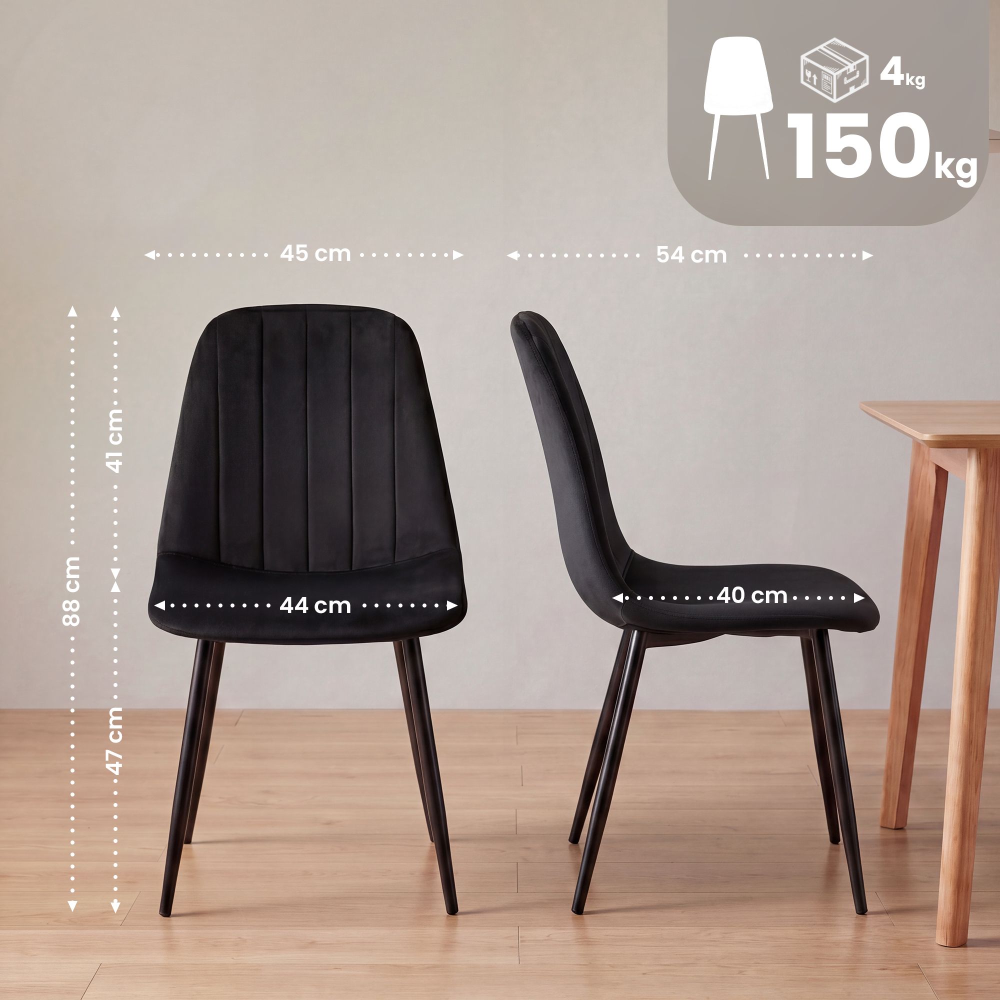 Chaise de salle a manger Baxter en velours