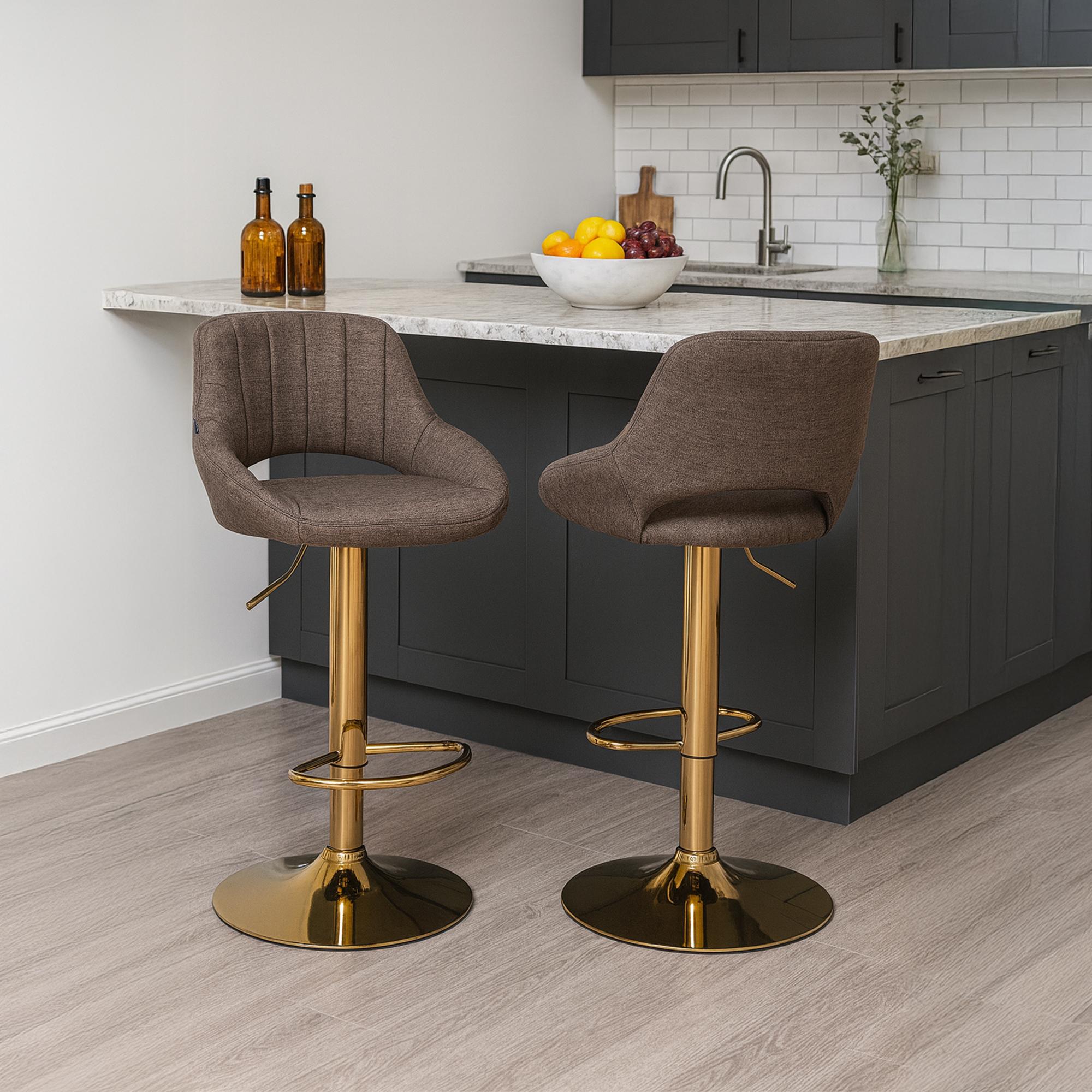 Lot de 2 tabourets de bar Milet en tissu