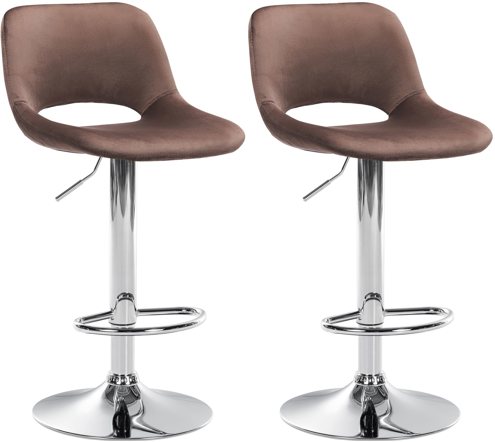 Lot de 2 tabourets de bar Camden velours