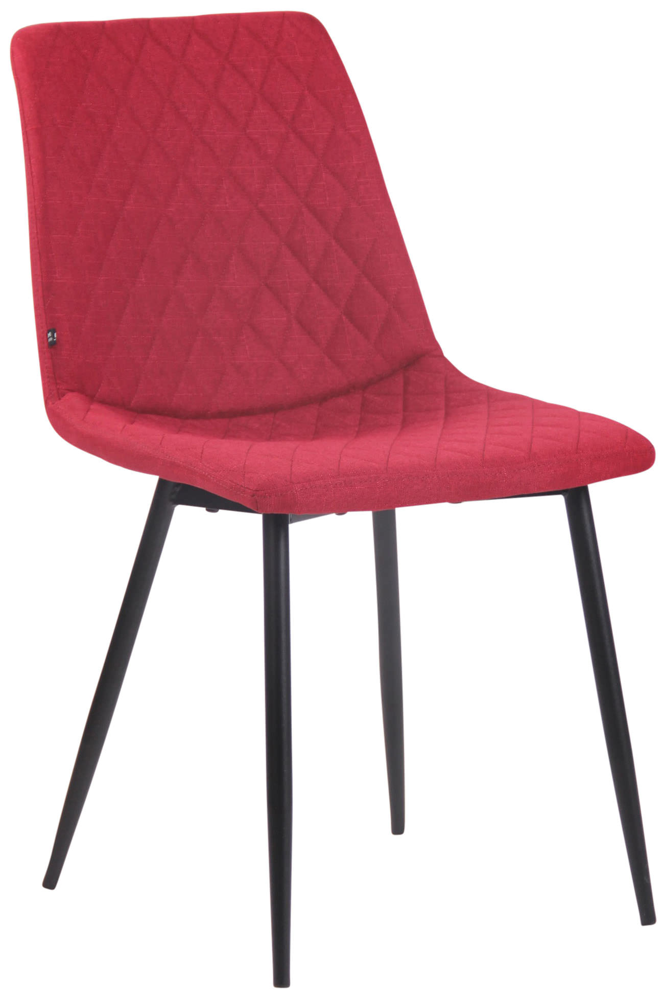 Chaise de salle à manger Telde en tissu avec Piètement en Métal noir mat