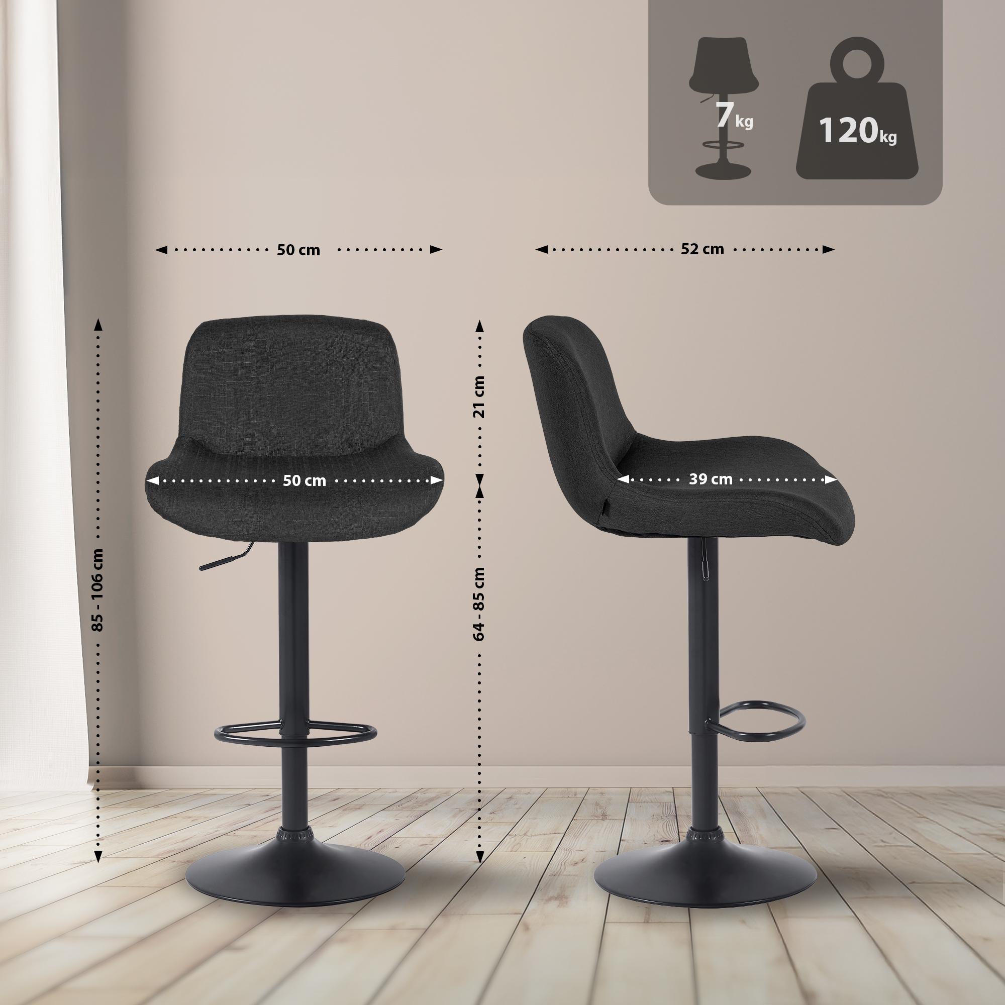 Lot de 2 tabourets de bar Solon noir