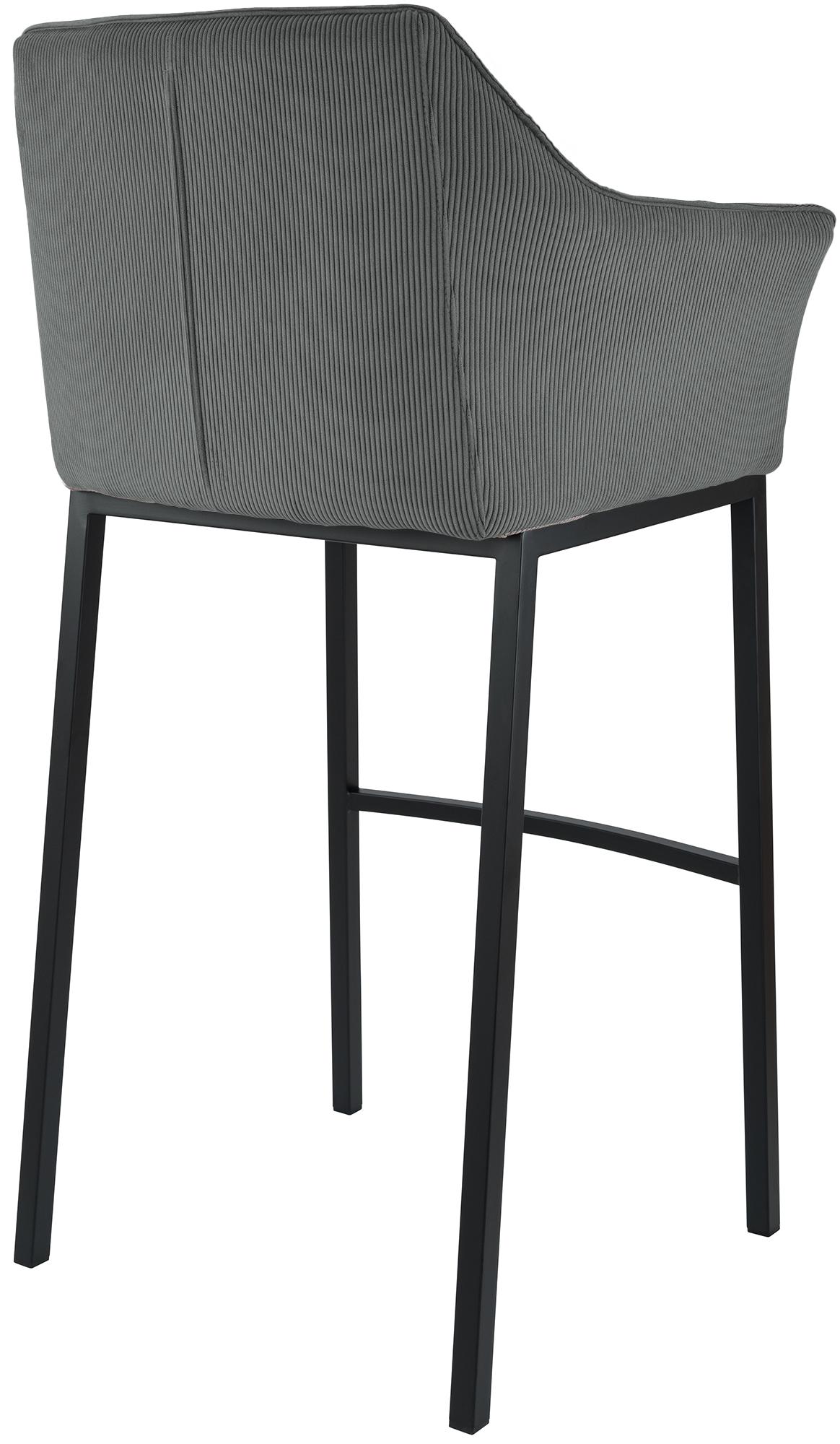 Tabouret de Bar Damaso en Velours Côtelé avec Piétement à Quatre Pieds
