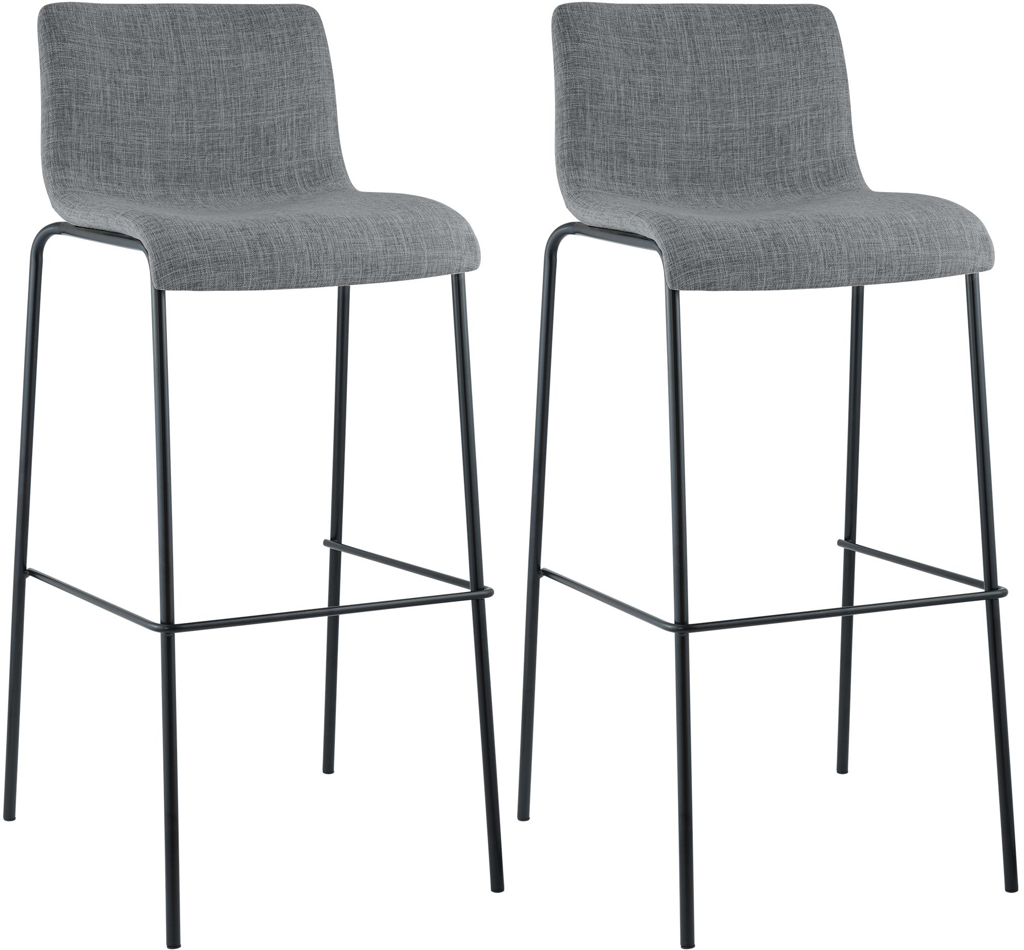 Lot de 2 tabourets de bar Hover en tissu, pieds metalliques