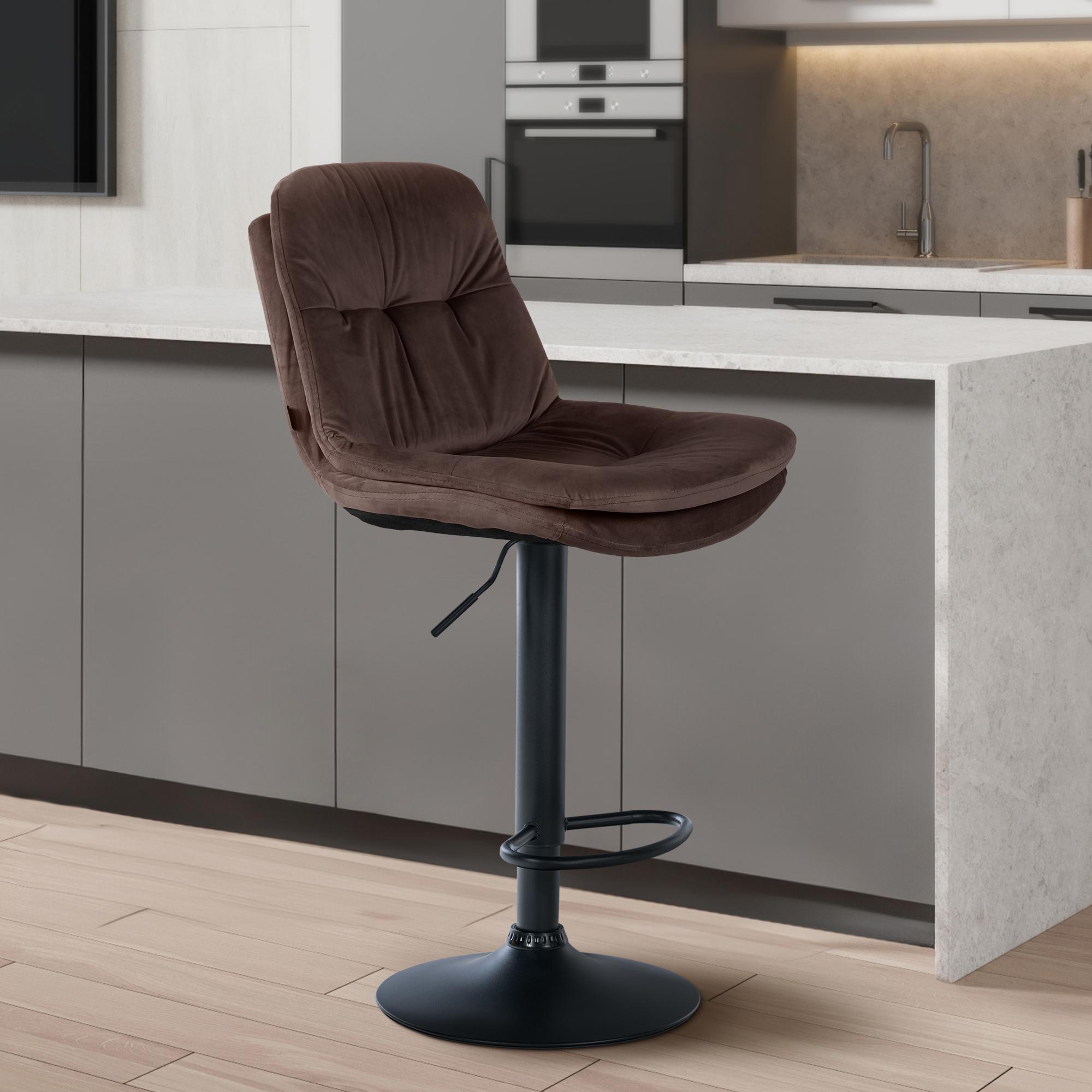 Tabouret de bar Laurel velours