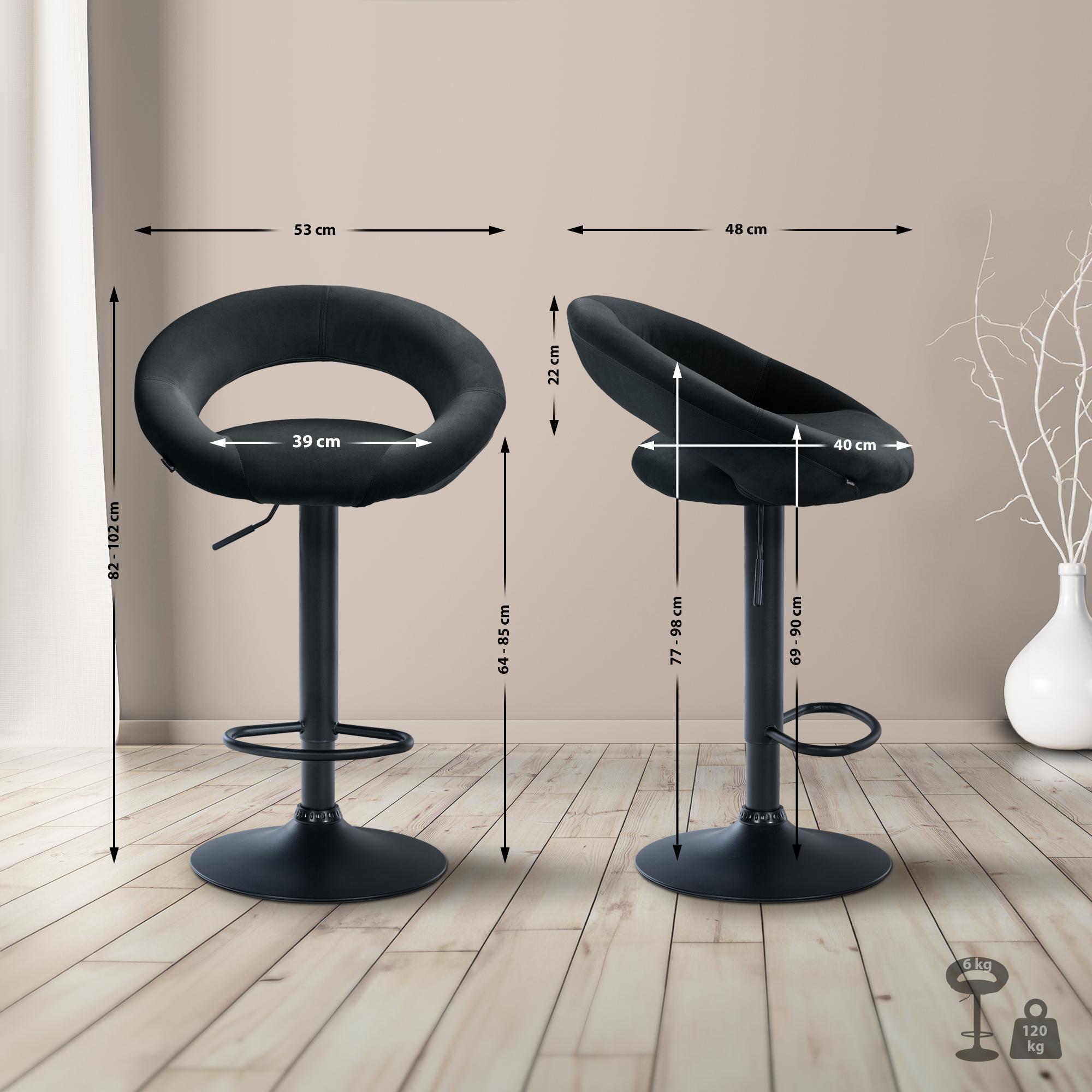 Tabouret de bar Olinda velours