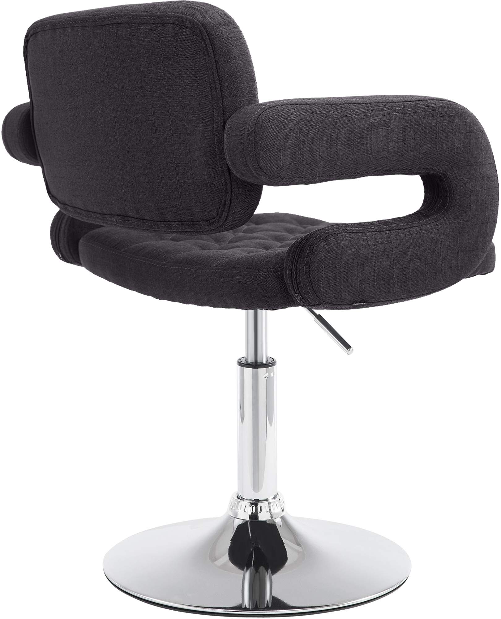 Chaise lounge Dublin Tissu - Piètement avec colonne centrale métal chromé