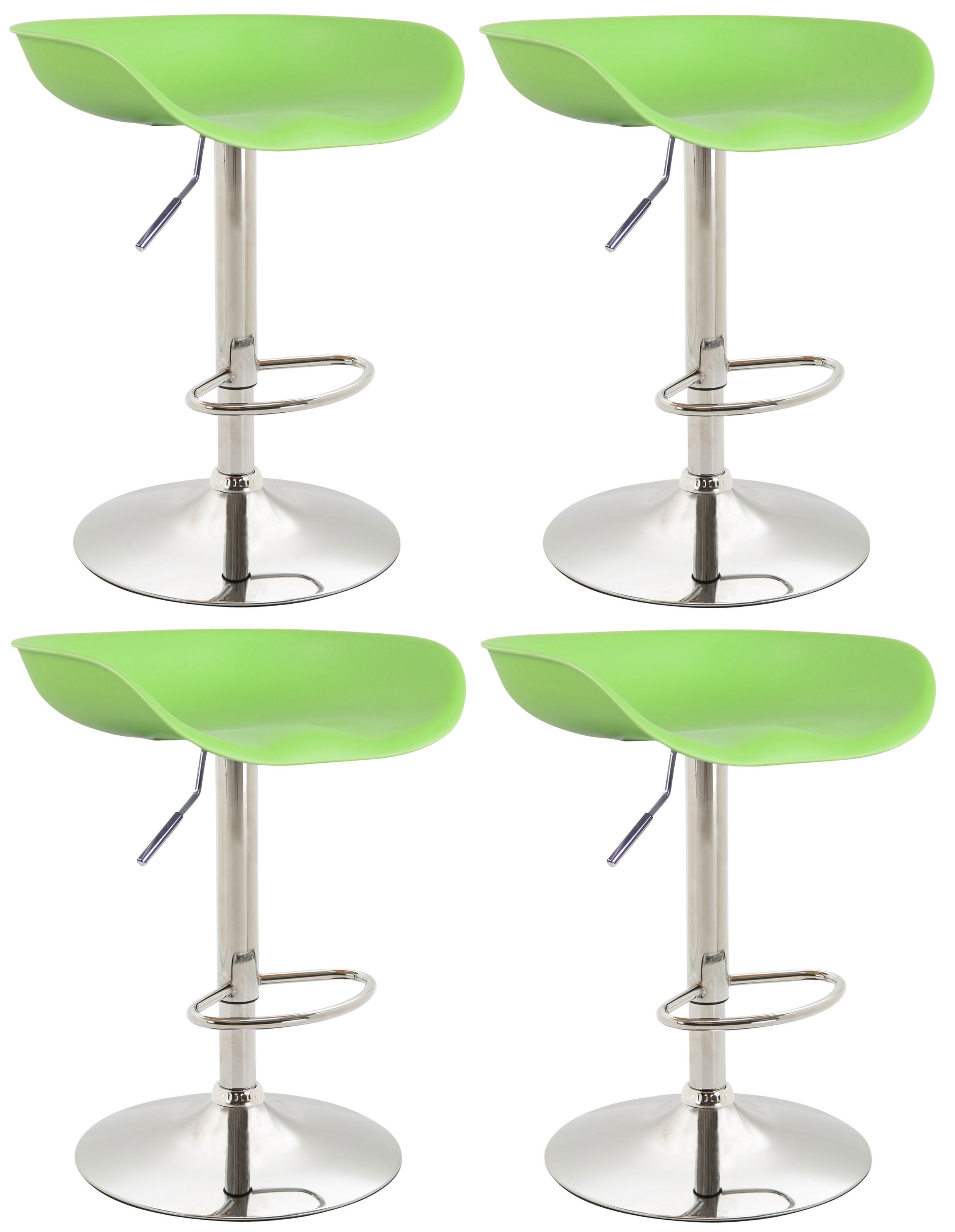 Lot de 4 Tabourets de bar Anaheim assise en plastique et Pied trompette en métal