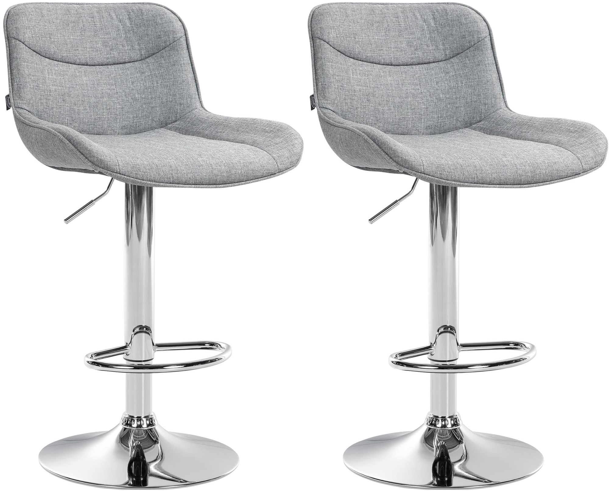Lot de 2 tabourets de bar Vonore tissu
