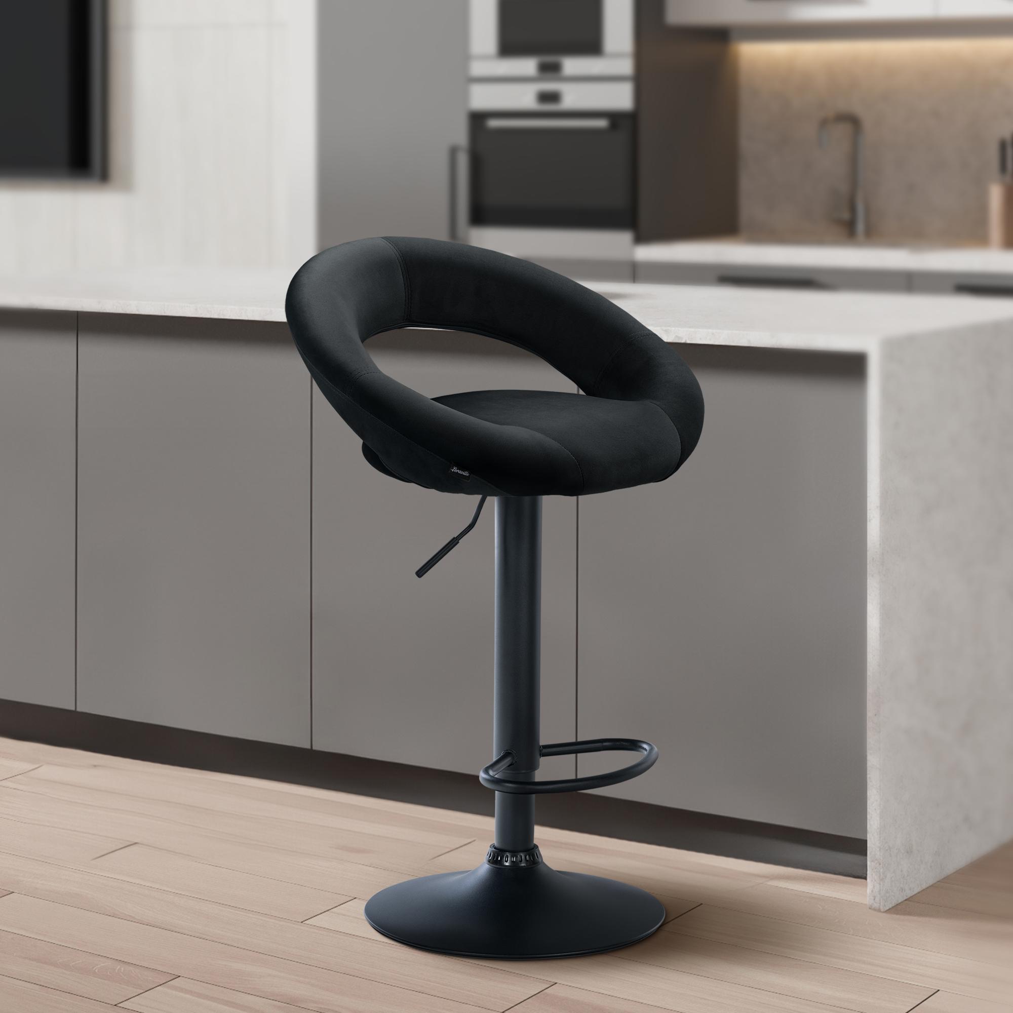 Tabouret de bar Olinda velours