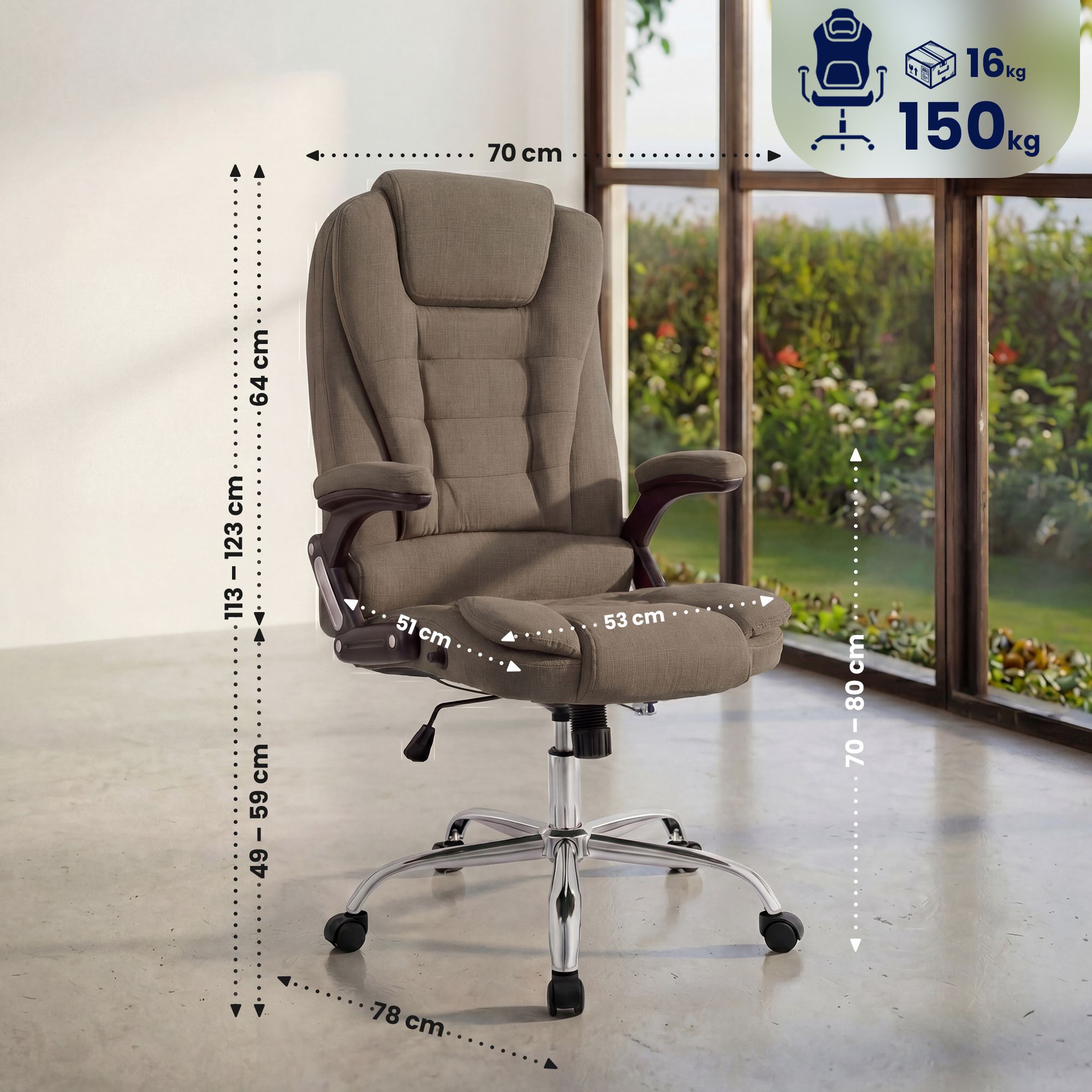 Chaise de bureau Thor Tissu