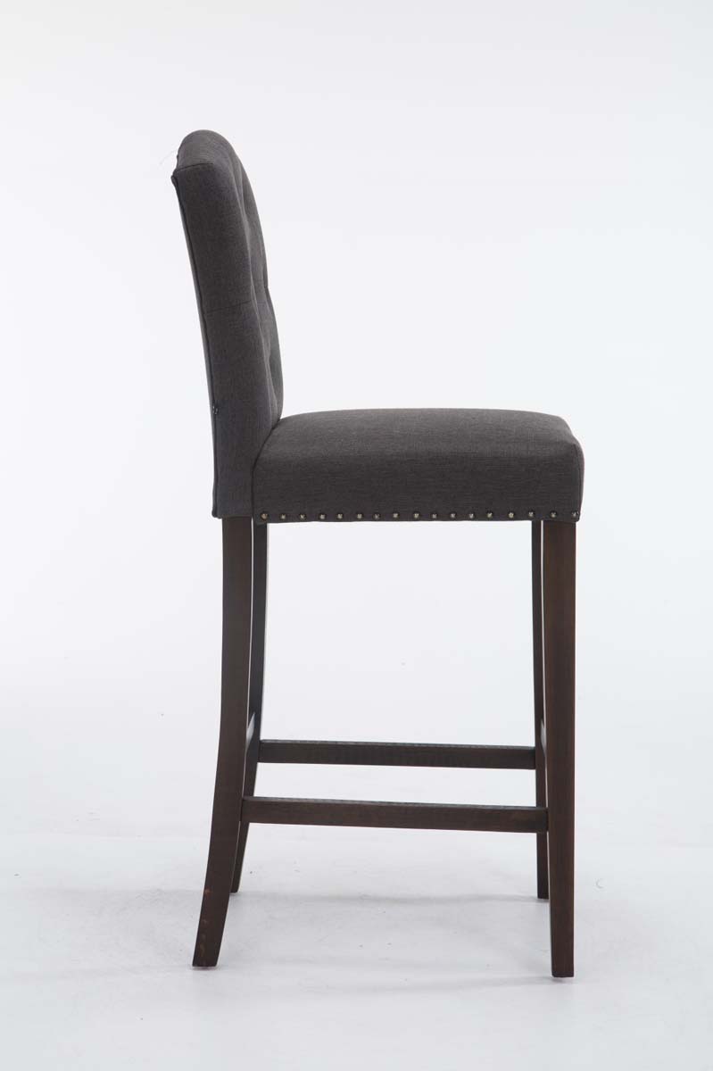 Tabouret de bar Louise tissu piètement antique