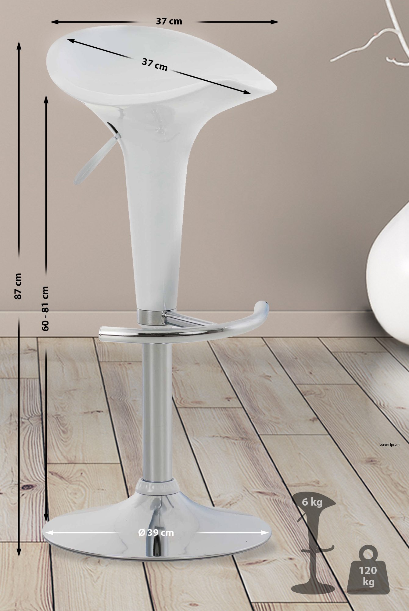Tabouret de bar Saddle avec Assise en p^lastique pied en métal