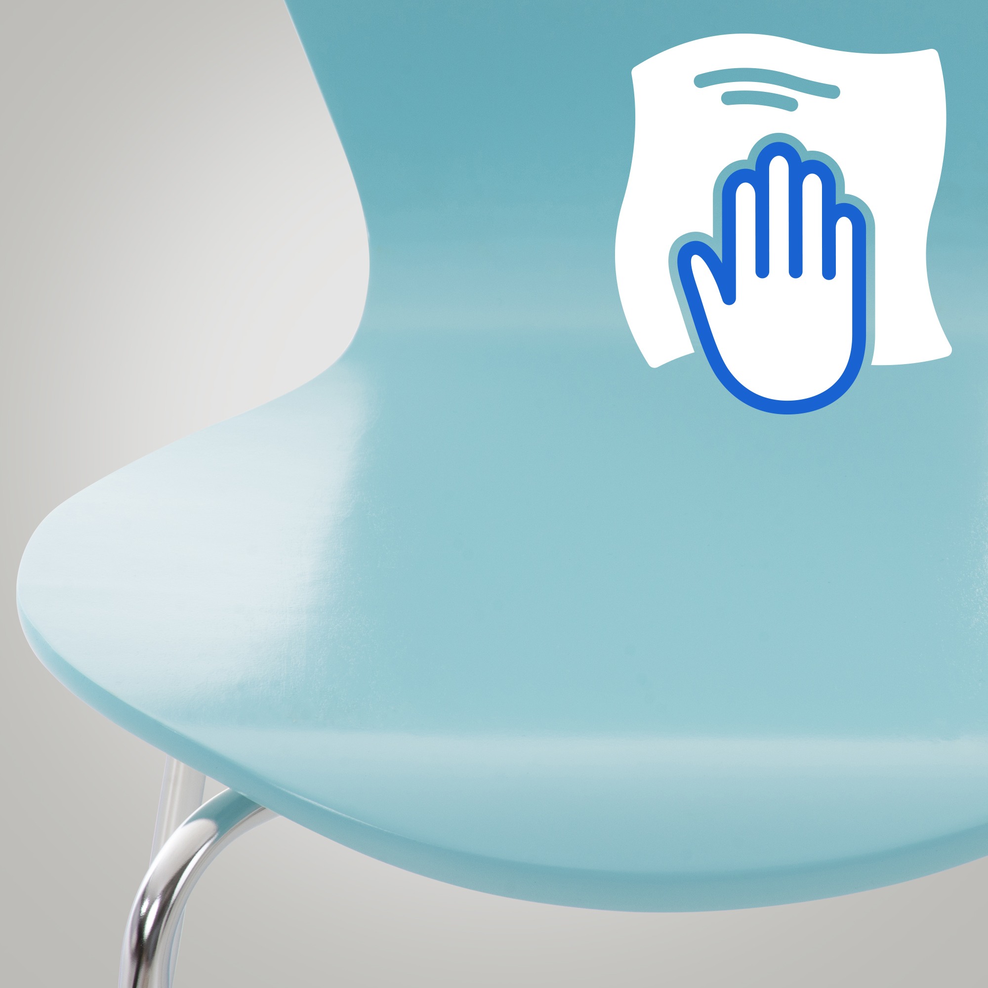 Lot de 2 chaises empilables Calisto Bleu clair