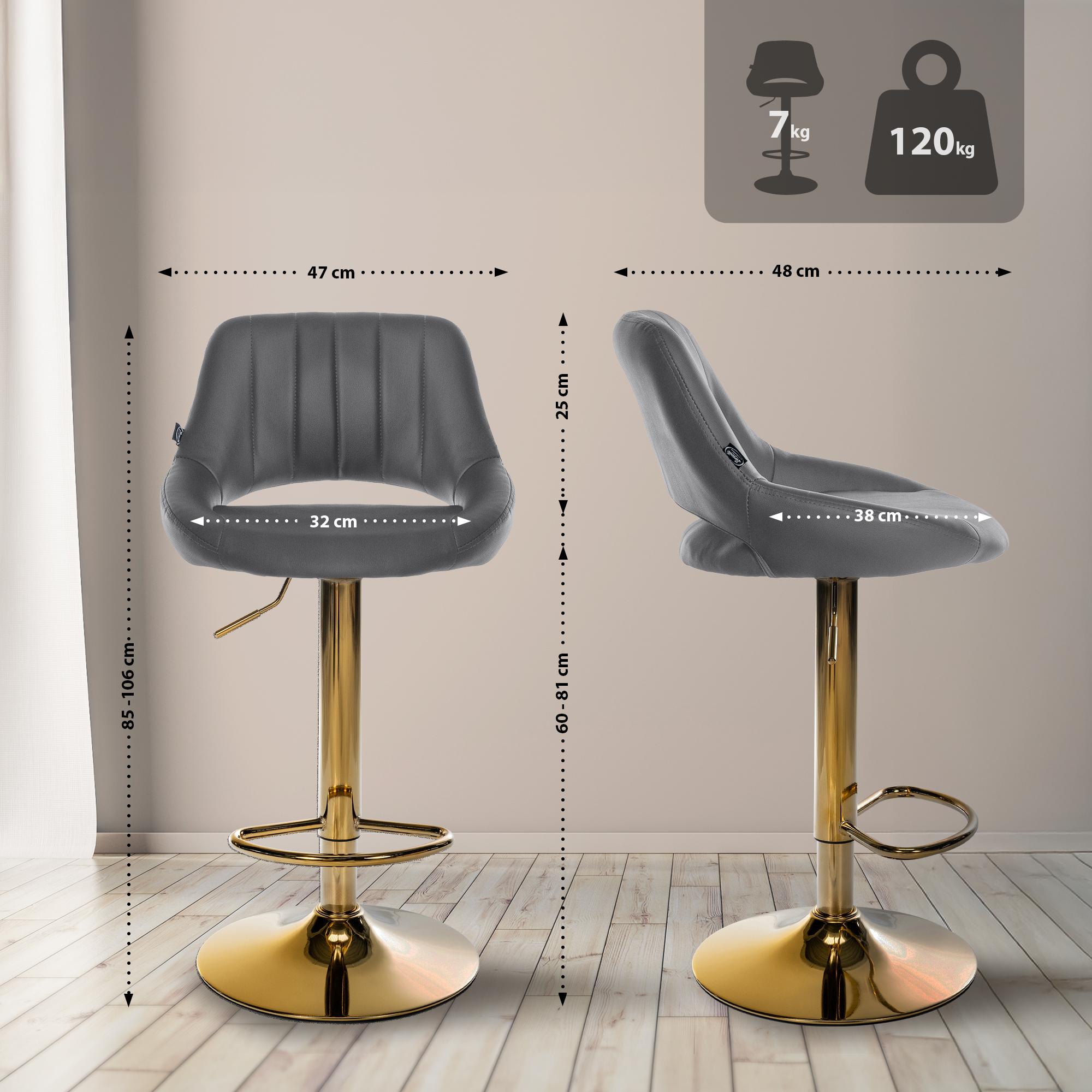 Lot de 2 tabourets de bar Milet en similicuir