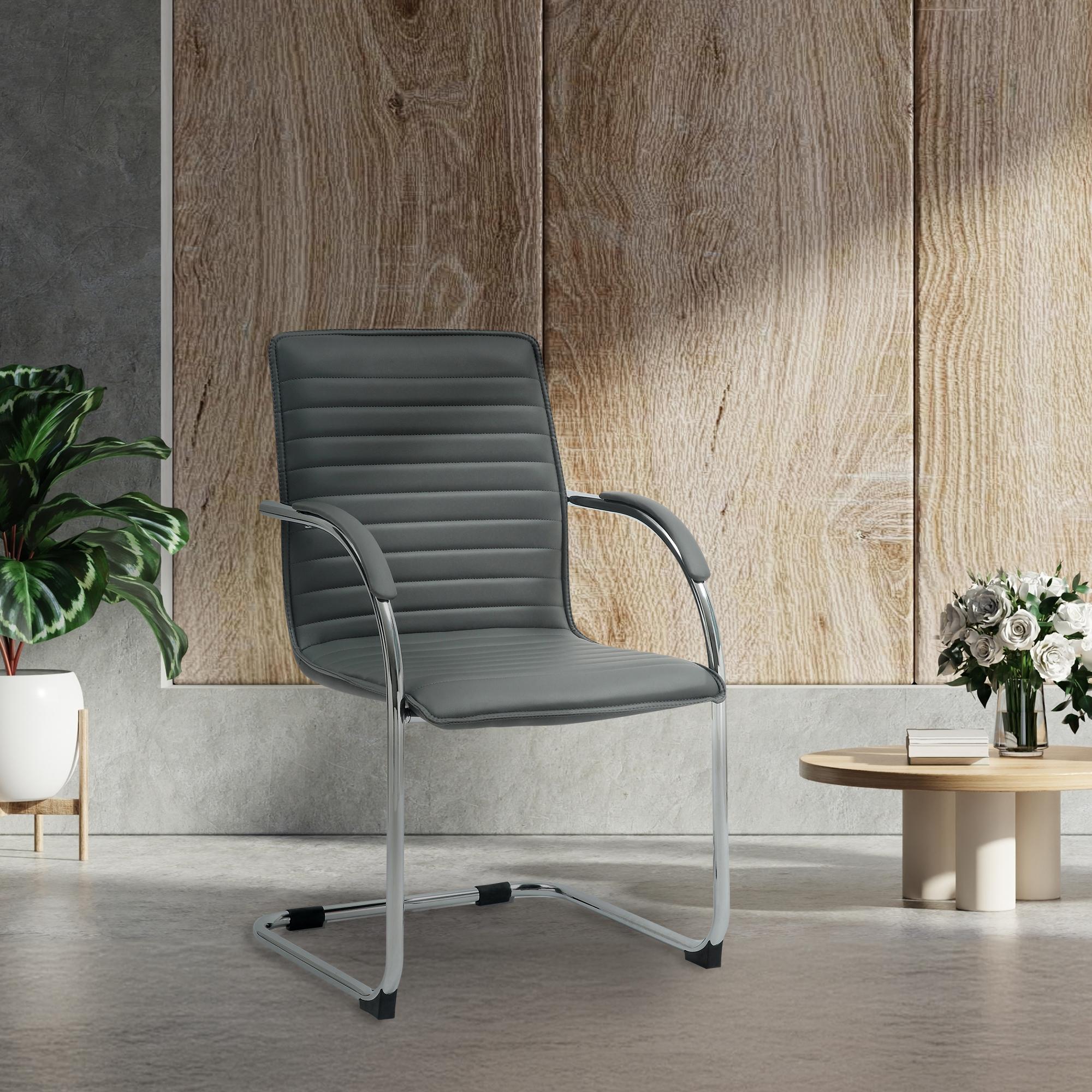 Lot de 2 chaises visiteurs Tira similicuir