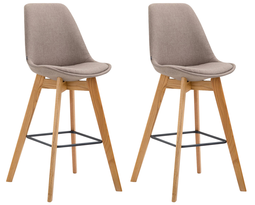Lot de 2 tabourets de bar Metz en tissu