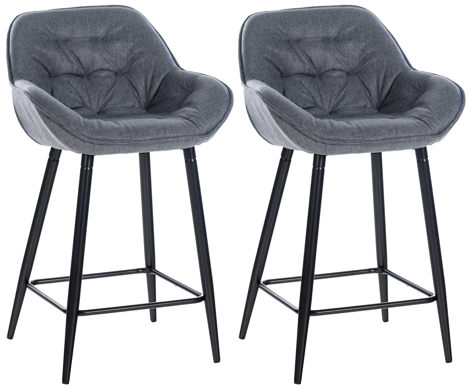 Lot de 2 Tabourets de bar Gibson avec Pieds en Métal