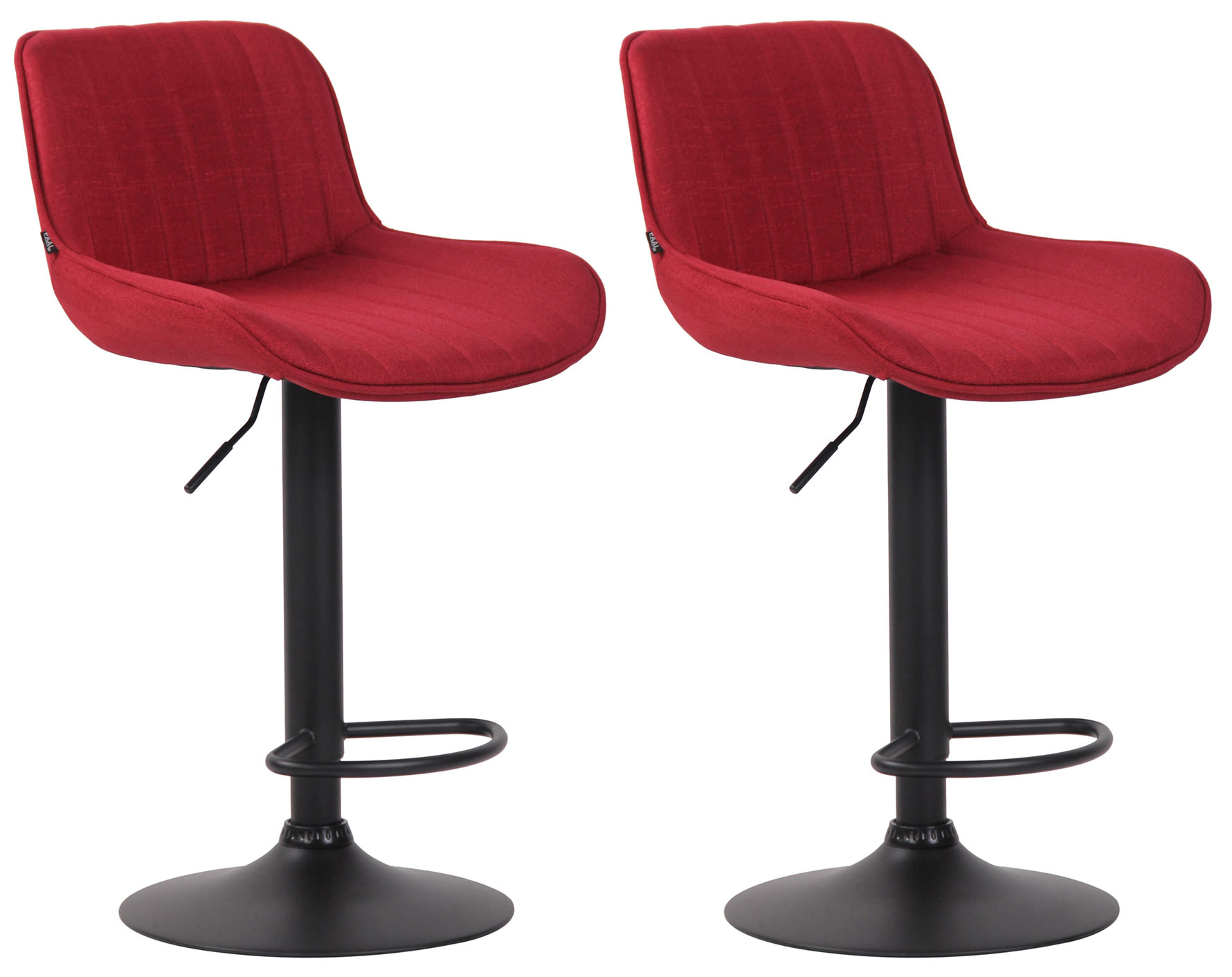 Lot de 2 Tabourets de bar Lentini en Tissu Pied trompette en Métal