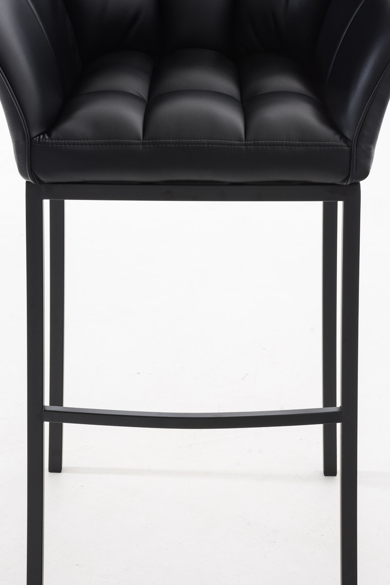 Tabouret de bar Damaso en similicuir avec piétement quatre pieds