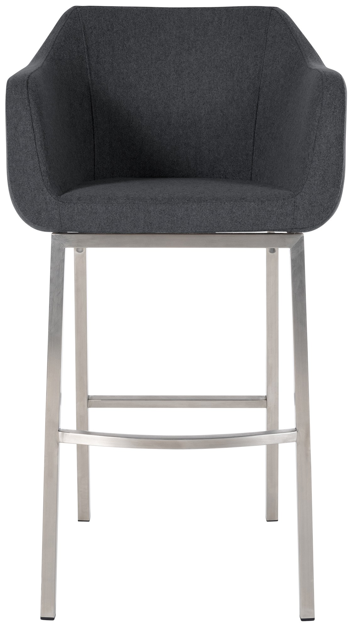 Tabouret de bar Monea feutre avec piètement à quatre pieds