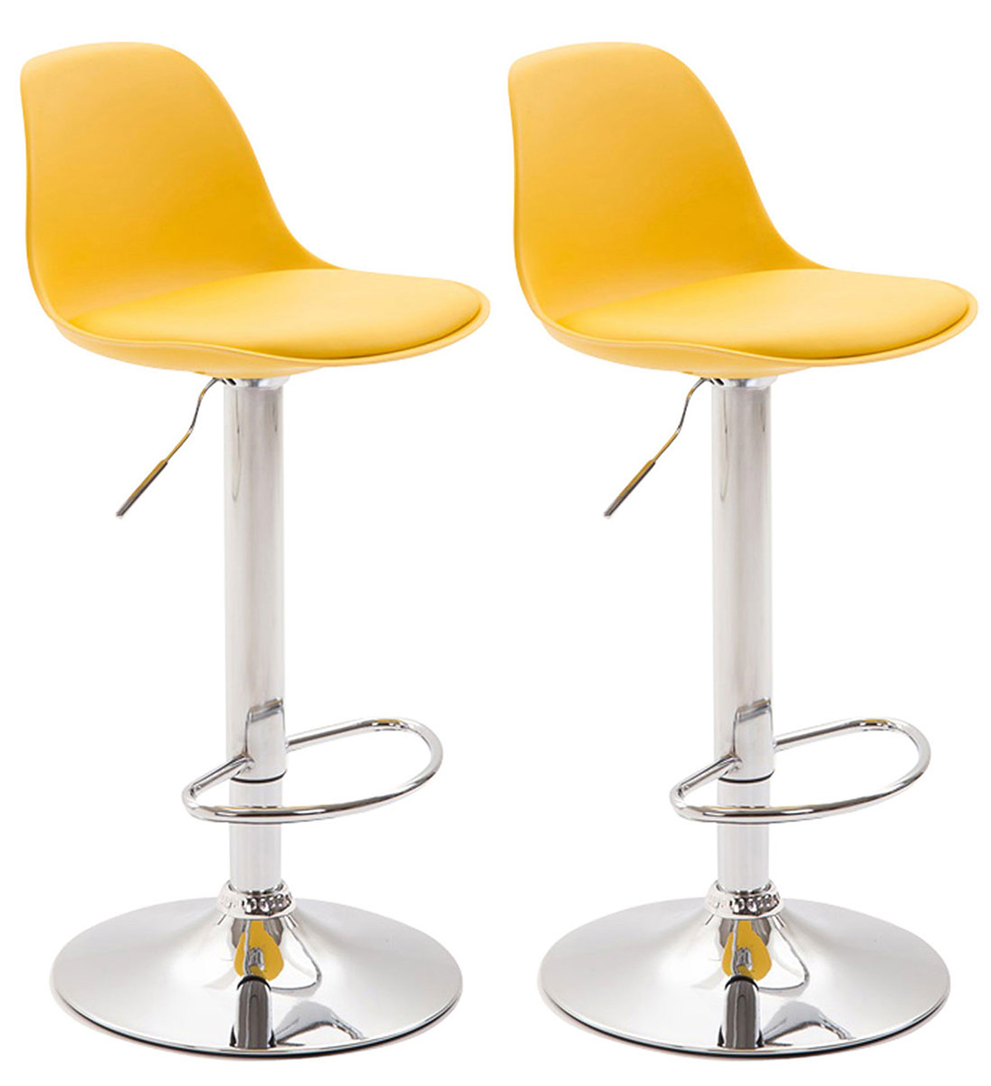 Lot de 2 tabourets de bar Kiel similicuir et coque en plastique